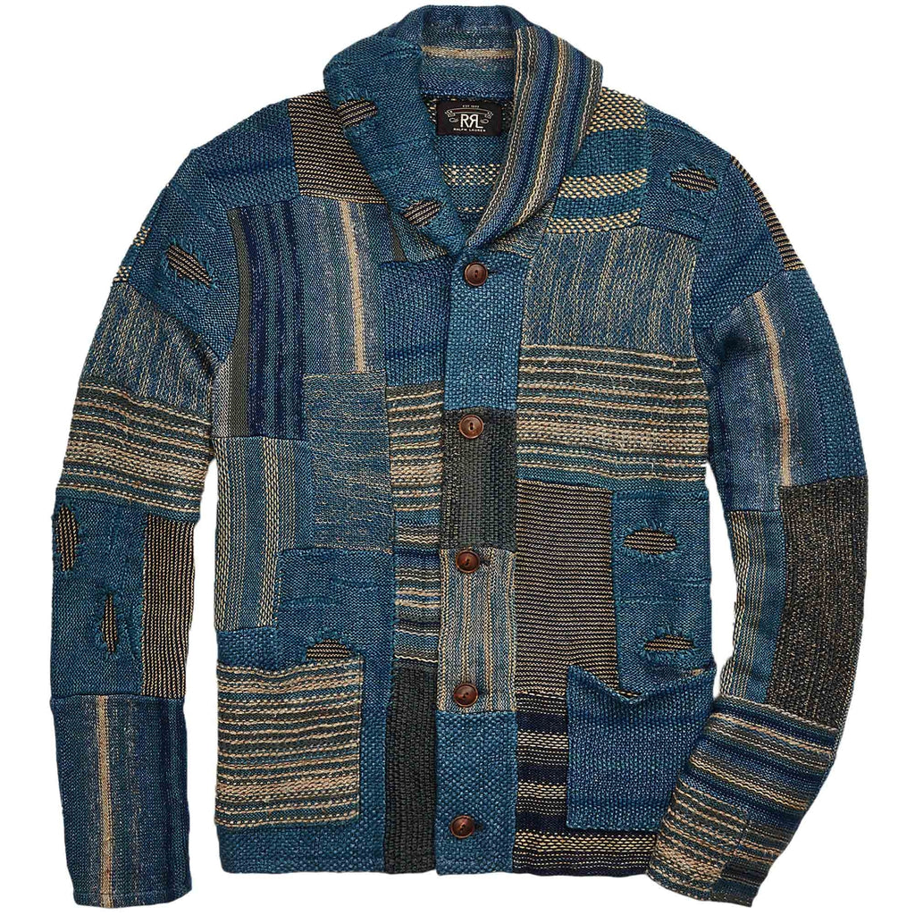 RRL by Ralph Lauren Patchwork Linen-Blend Cardigan - Indigo