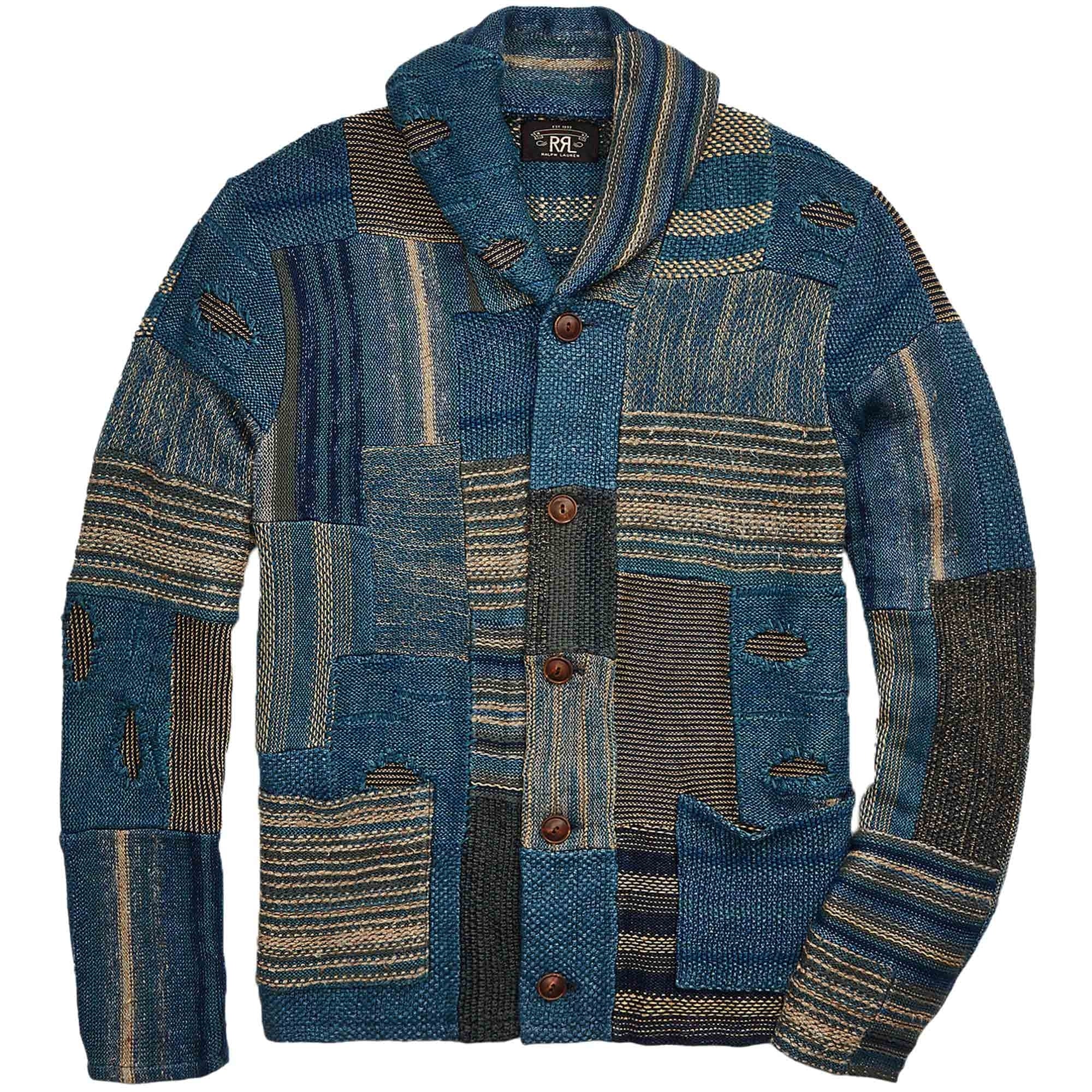 RRL by Ralph Lauren Patchwork Linen-Blend Cardigan - Indigo