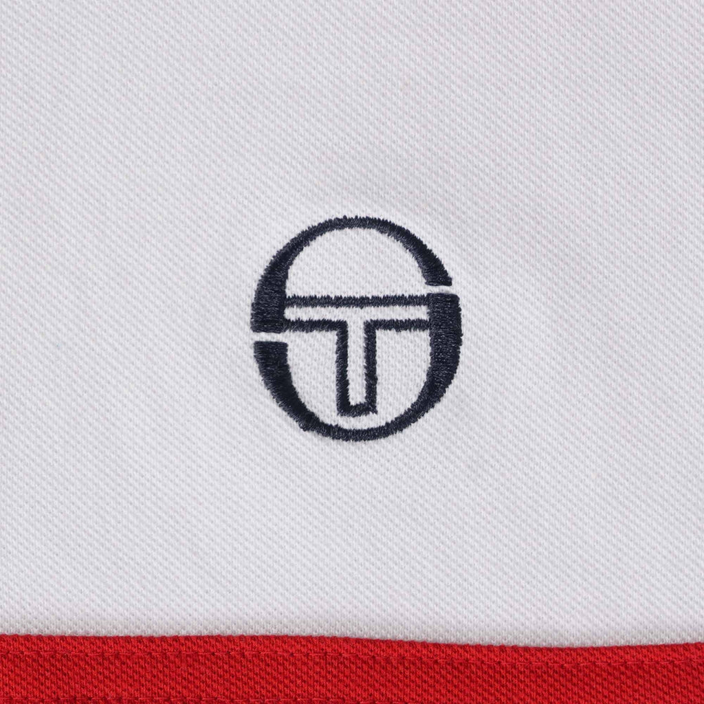 Sergio Tacchini Supermac Polo Shirt - White/Rush