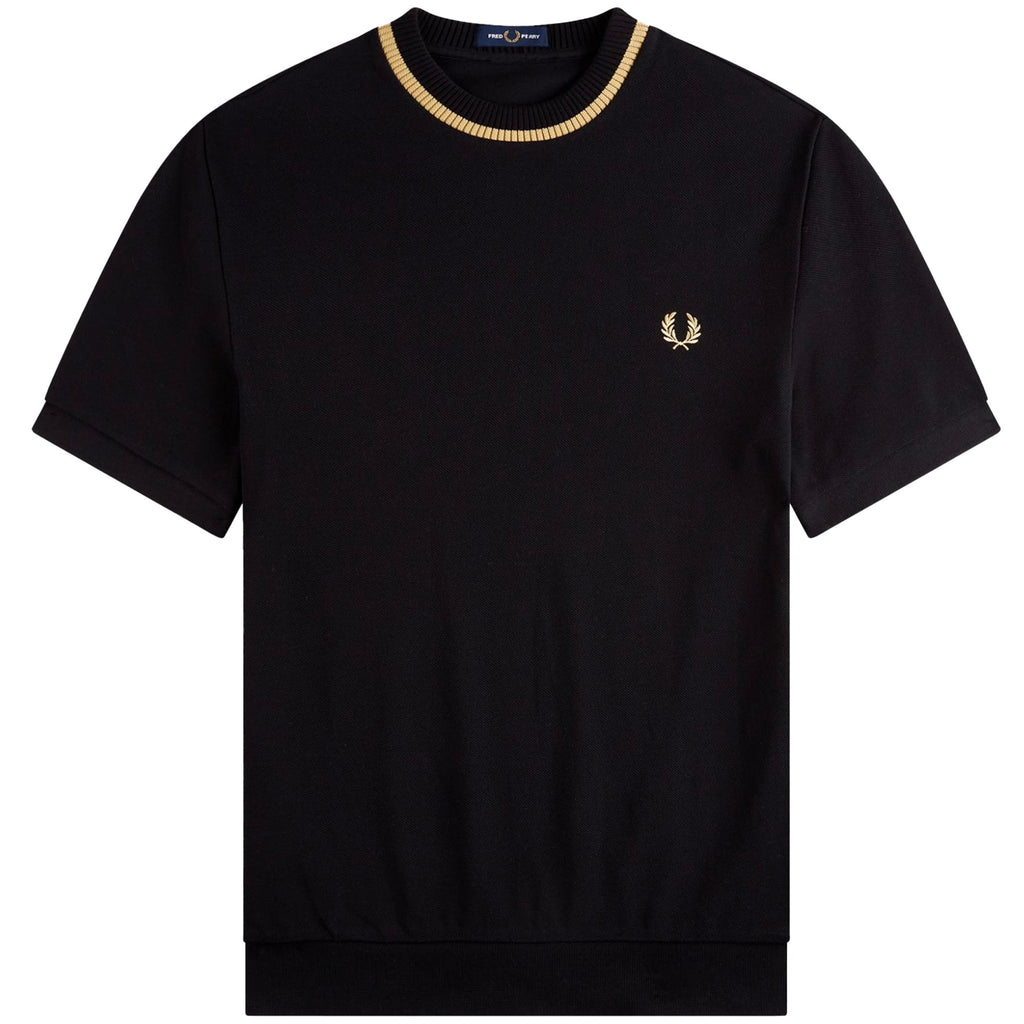M7 Crew Neck Piqué  T-Shirt - Black/Gold
