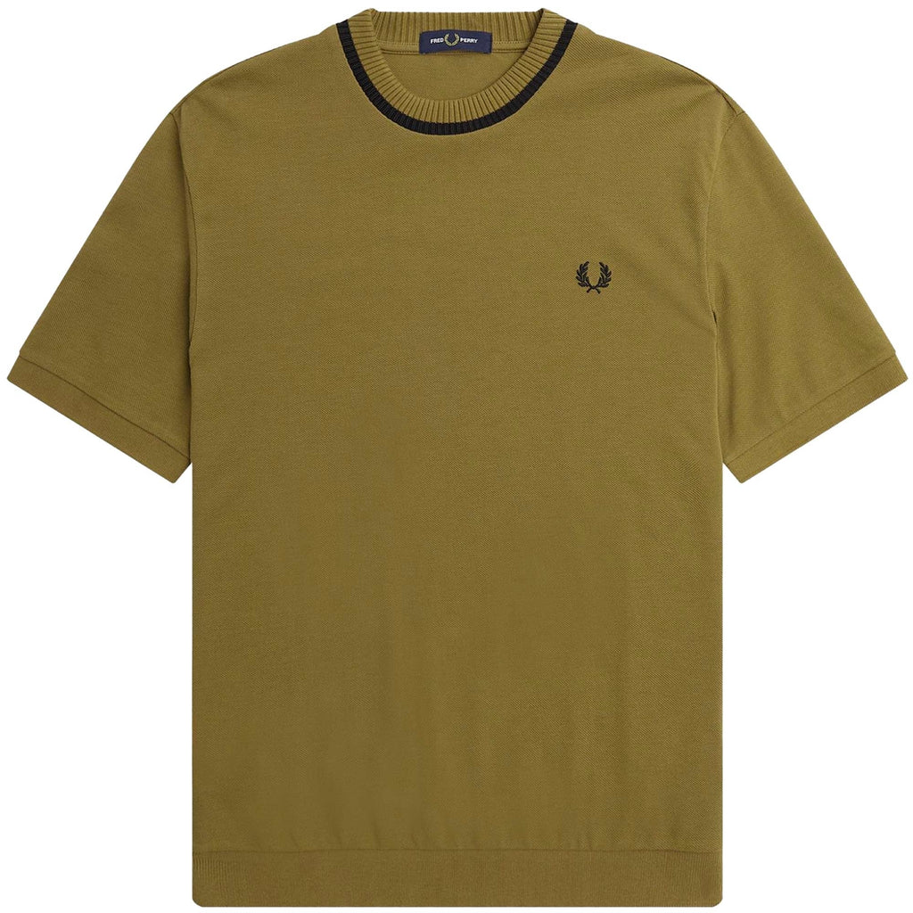 Fred Perry Crew Neck Pique T-Shirt - Shaded Stone