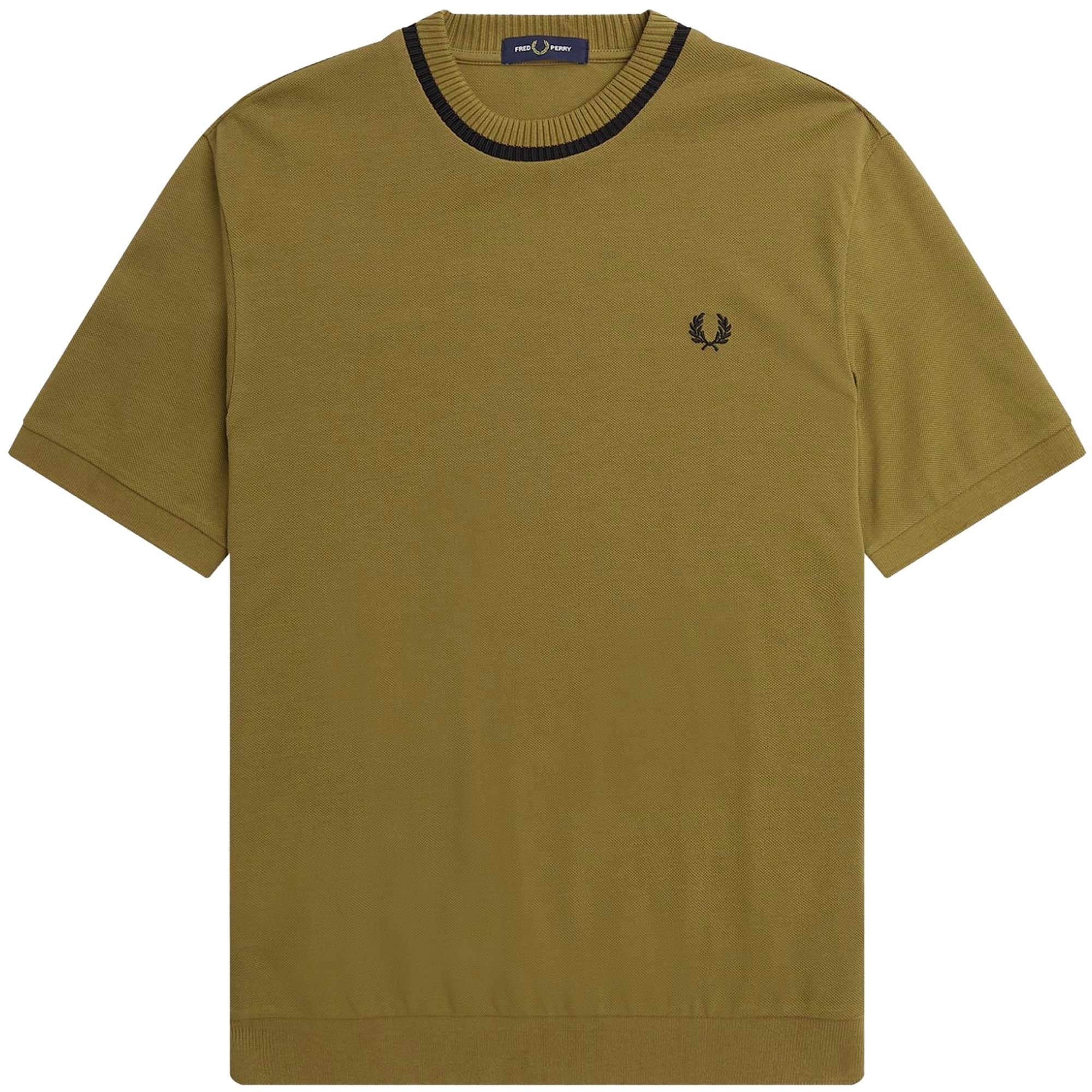 Fred Perry Crew Neck Pique T-Shirt - Shaded Stone