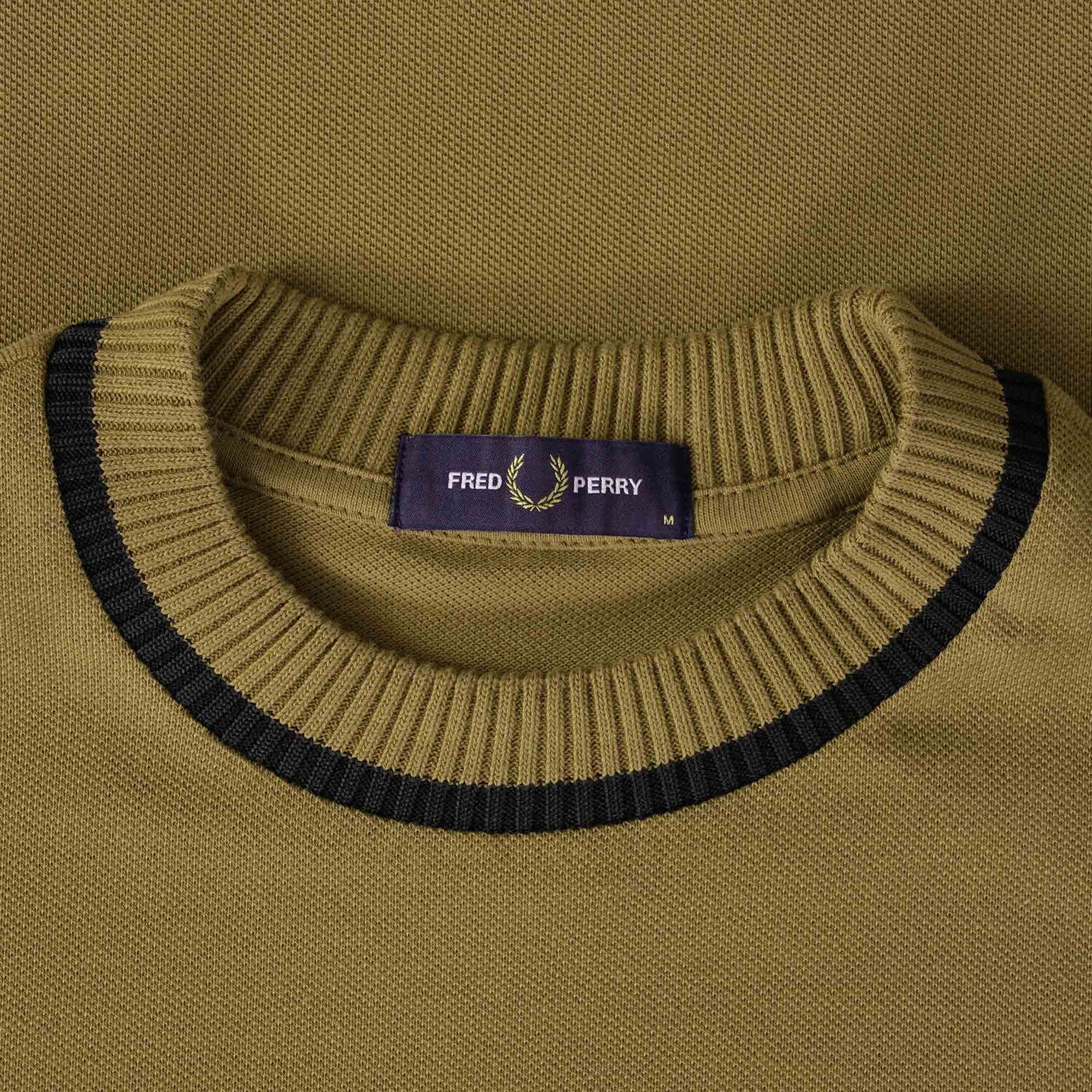 Fred Perry Crew Neck Pique T-Shirt - Shaded Stone
