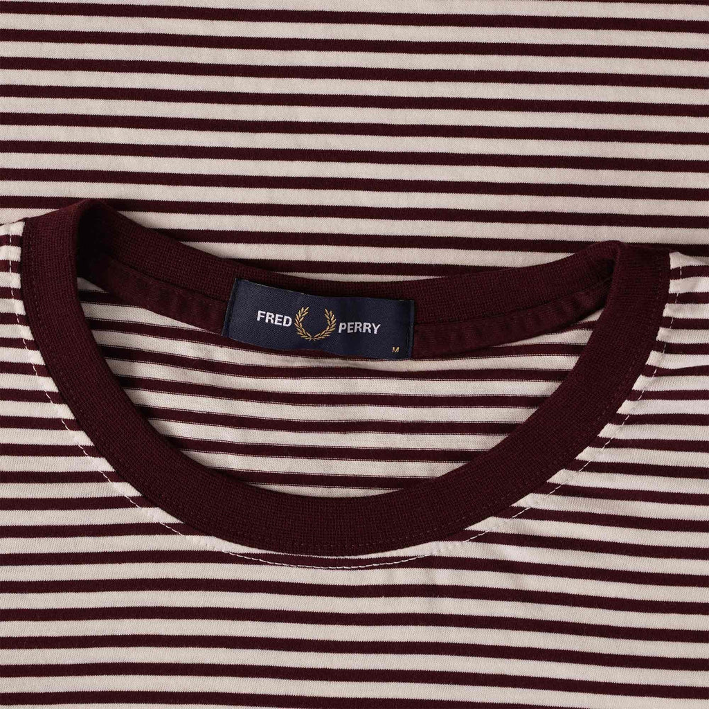 Fred Perry Fine Stripe T-Shirt - Oxblood