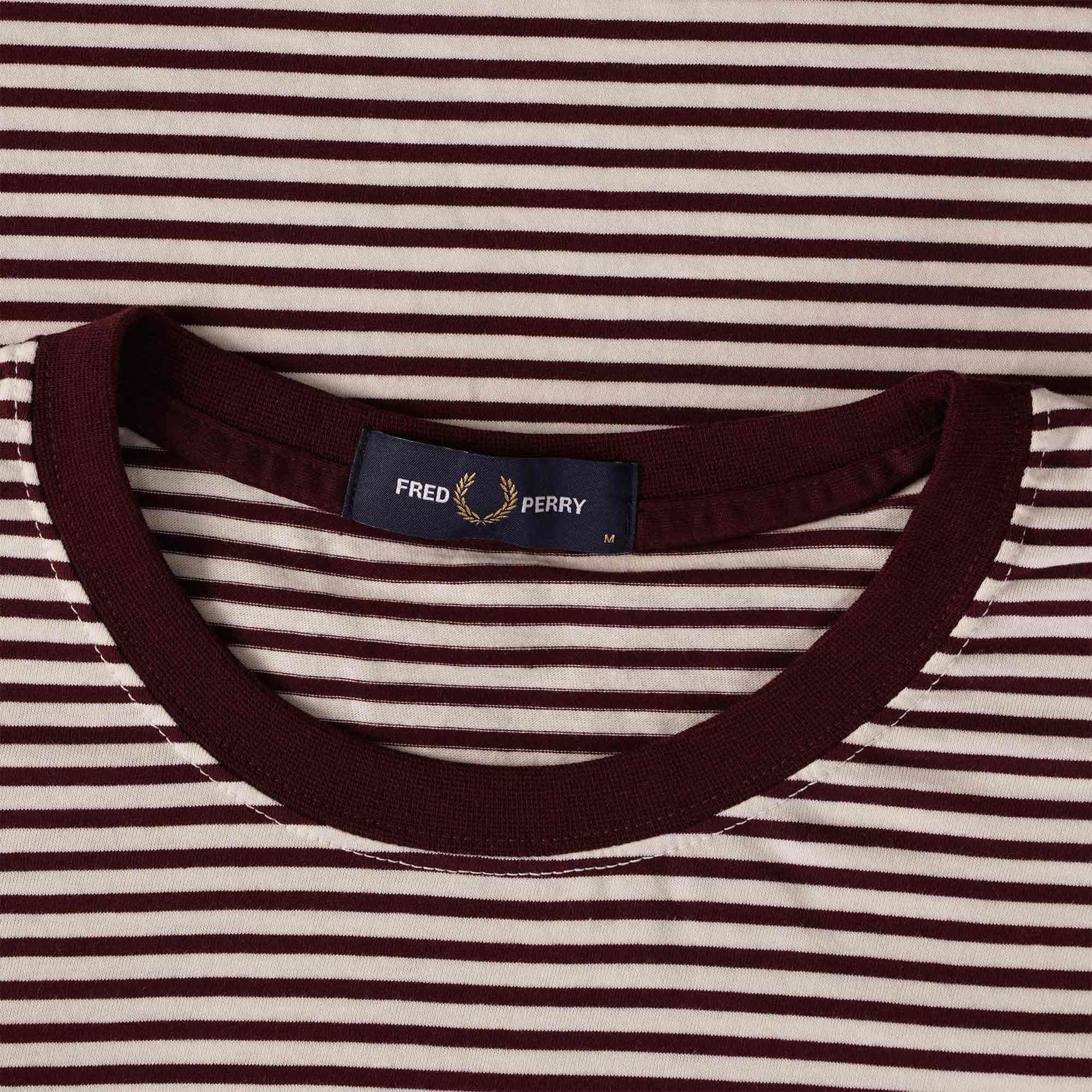 Fred Perry Fine Stripe T-Shirt - Oxblood