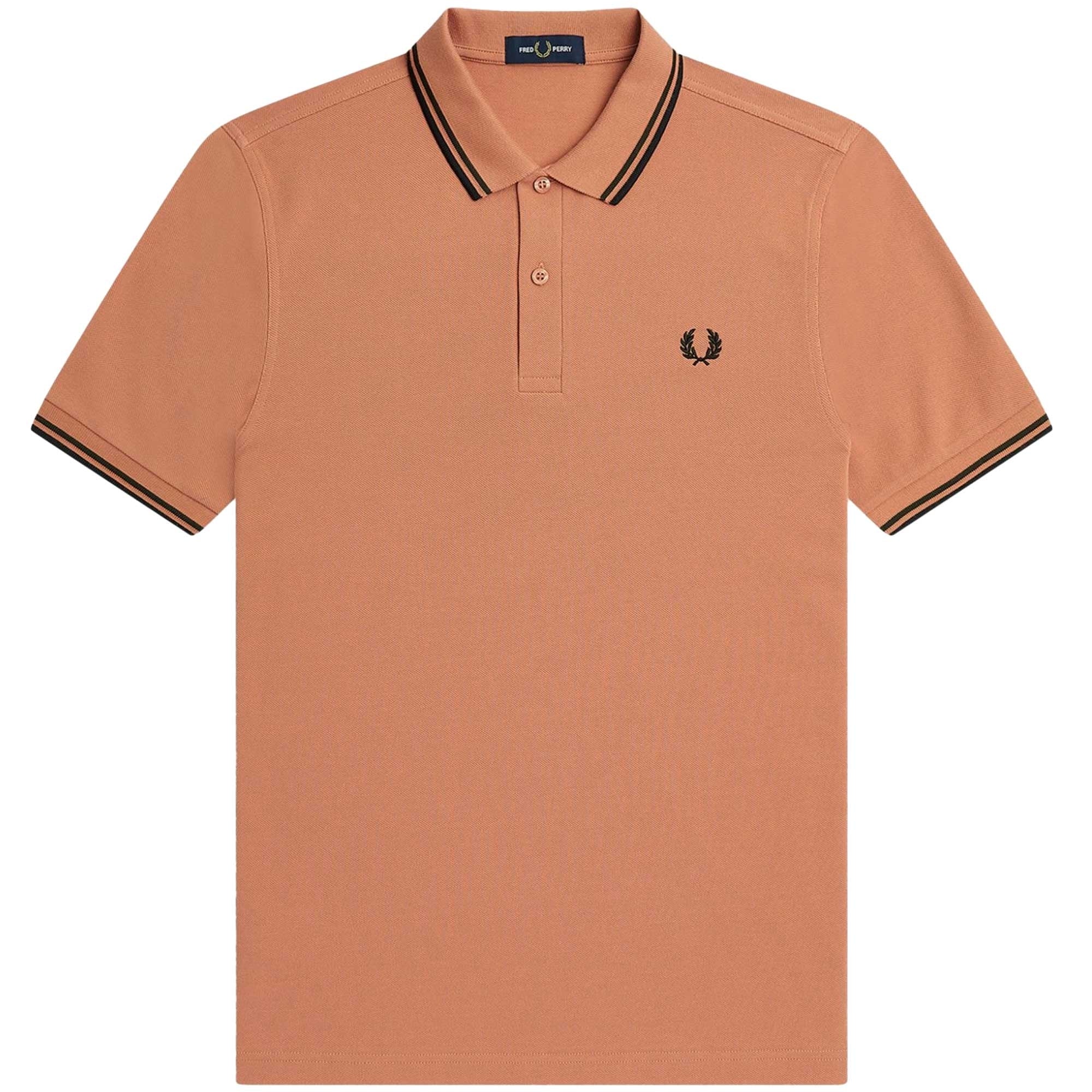Fred Perry M3600 Twin Tipped Polo Shirt - Light Rust