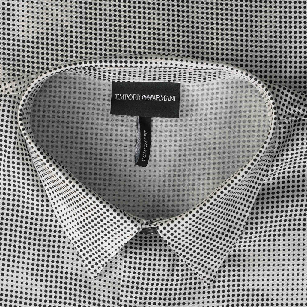 Emporio Armani Short Sleeve Pattern Woven Shirt - Pois