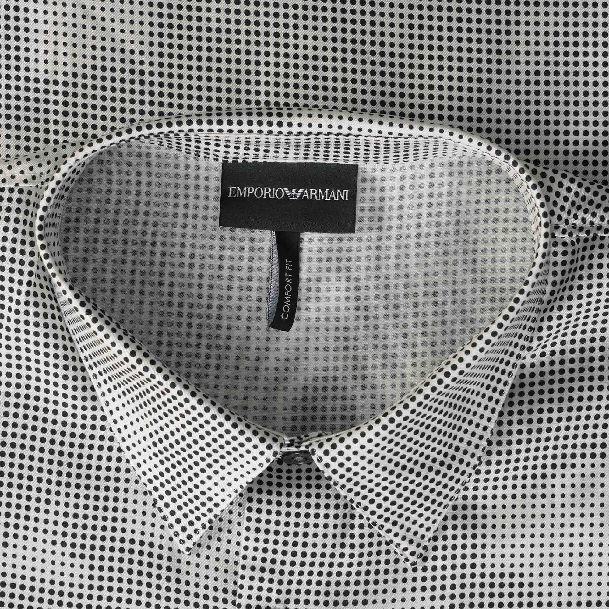 Emporio Armani Short Sleeve Pattern Woven Shirt - Pois