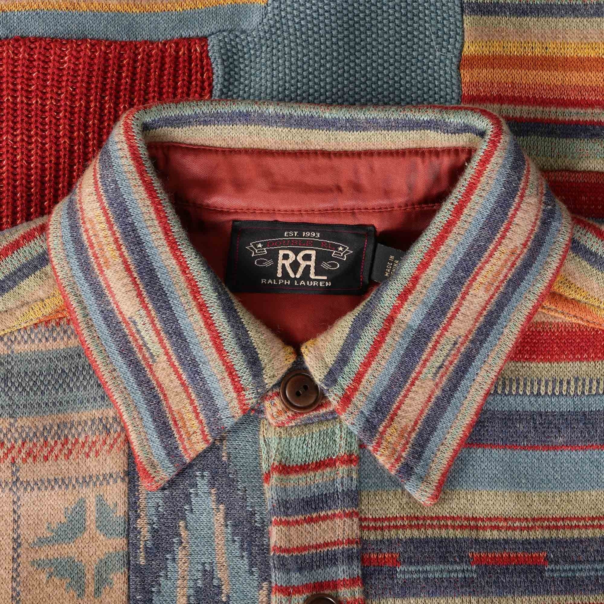 RRL by Ralph Lauren Patchwork Workshirt Jumper - Rust