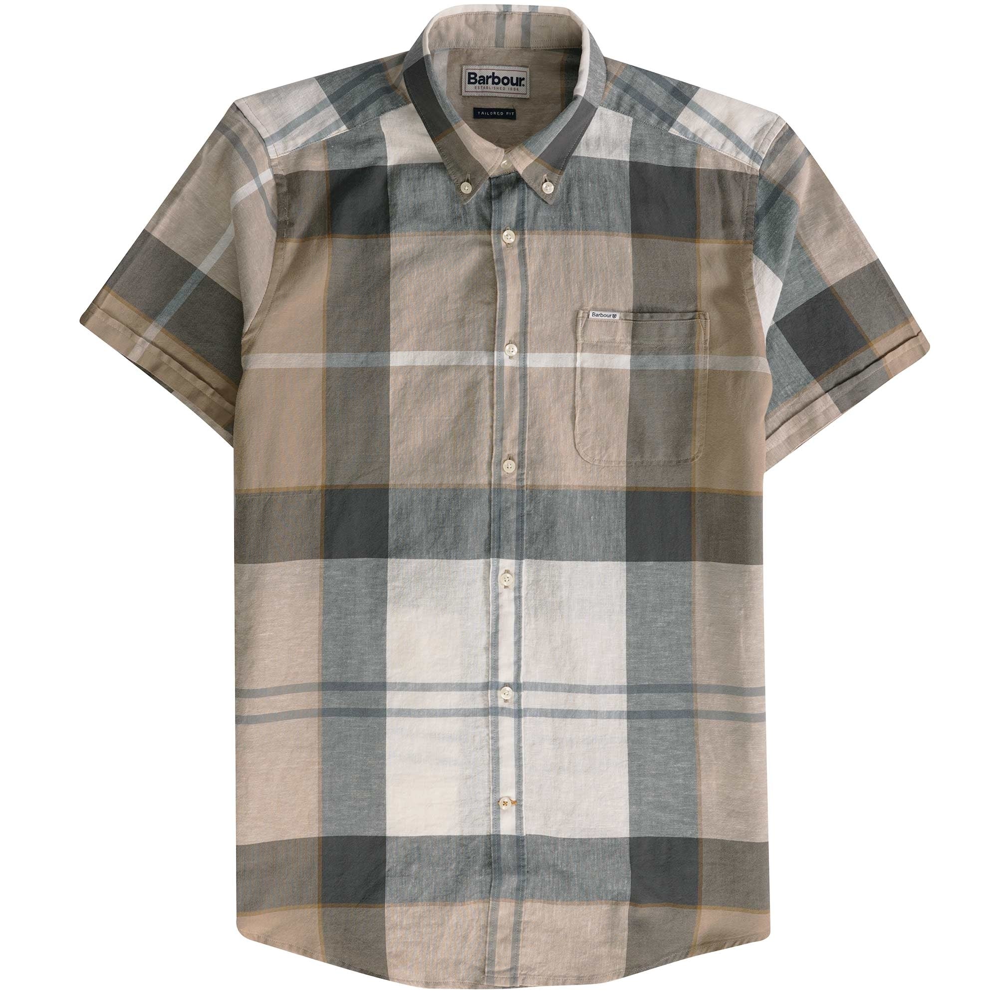 Barbour Douglas Tailored Short Sleeve Shirt - Amble Sand Tartan