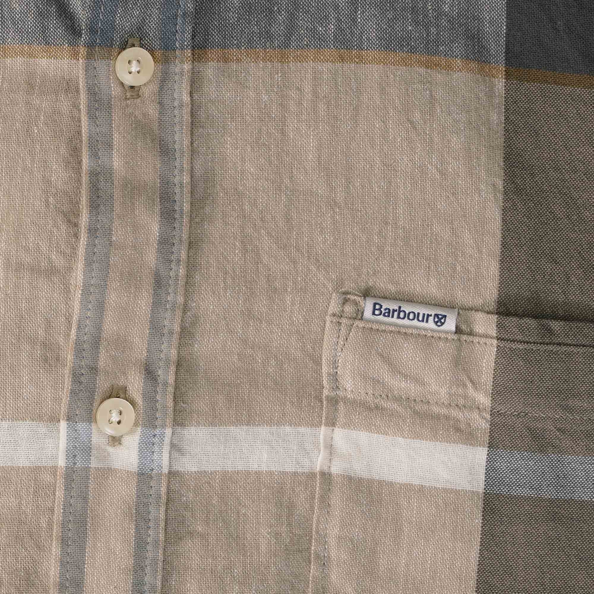 Barbour Douglas Tailored Short Sleeve Shirt - Amble Sand Tartan