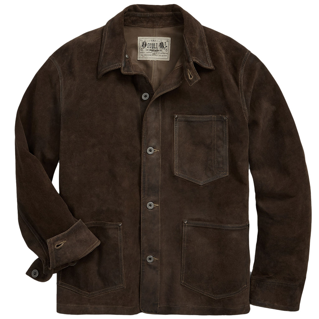 RRL by Ralph Lauren Roughout Suede Jacket - Distressed Brown