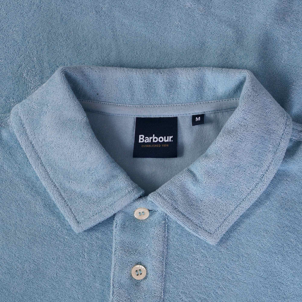 Barbour Cowes Towelling Polo Shirt - Powder Blue