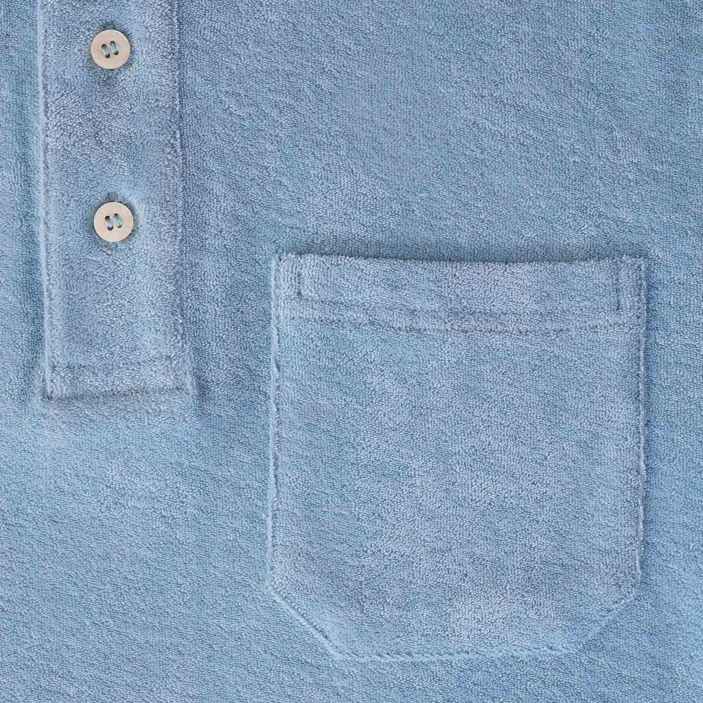Barbour Cowes Towelling Polo Shirt - Powder Blue