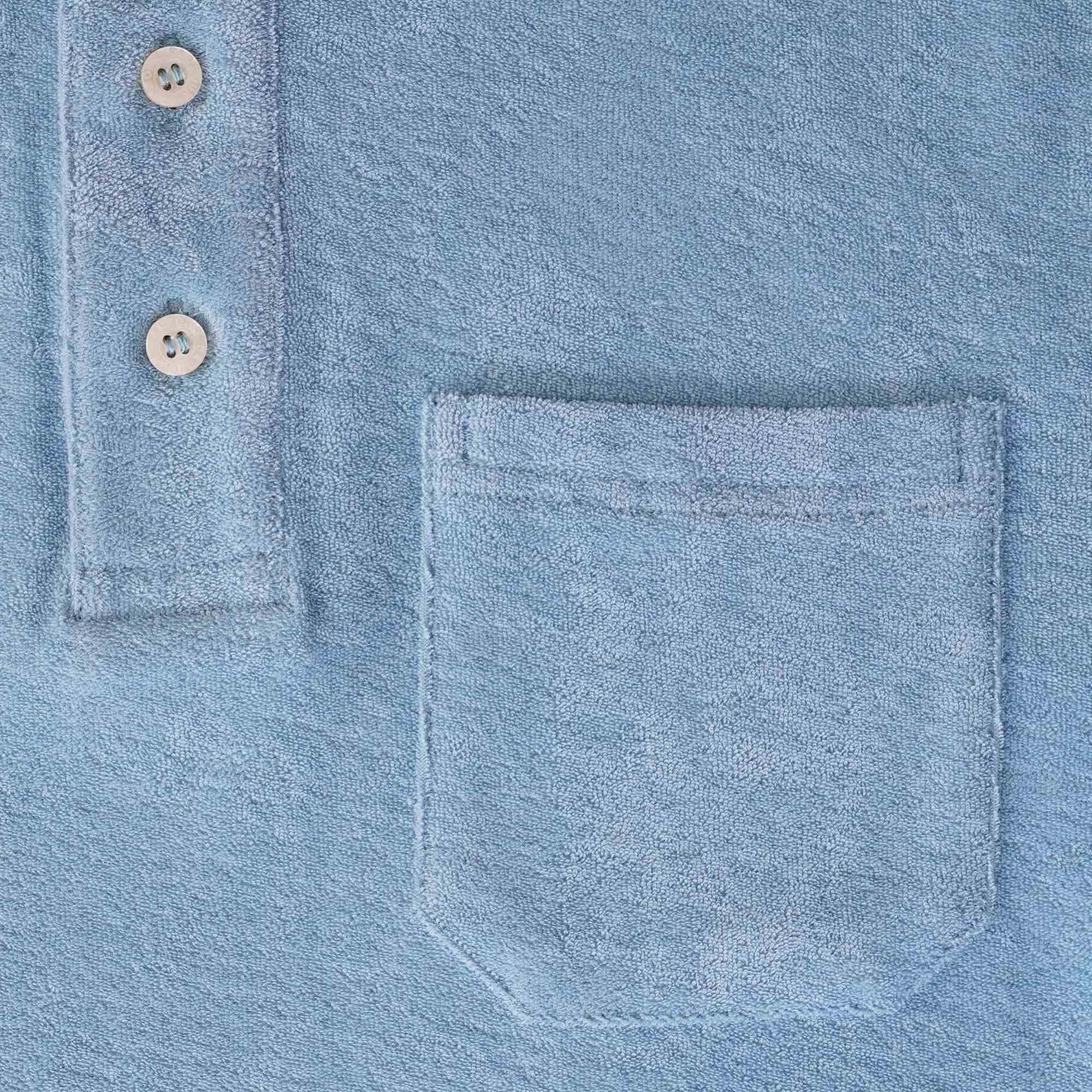 Barbour Cowes Towelling Polo Shirt - Powder Blue
