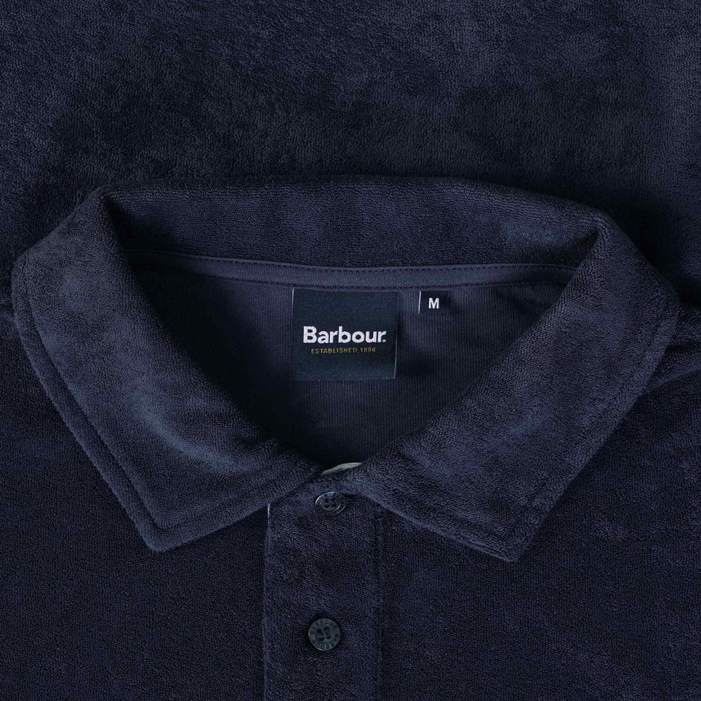 Barbour Cowes Towelling Polo Shirt - Navy