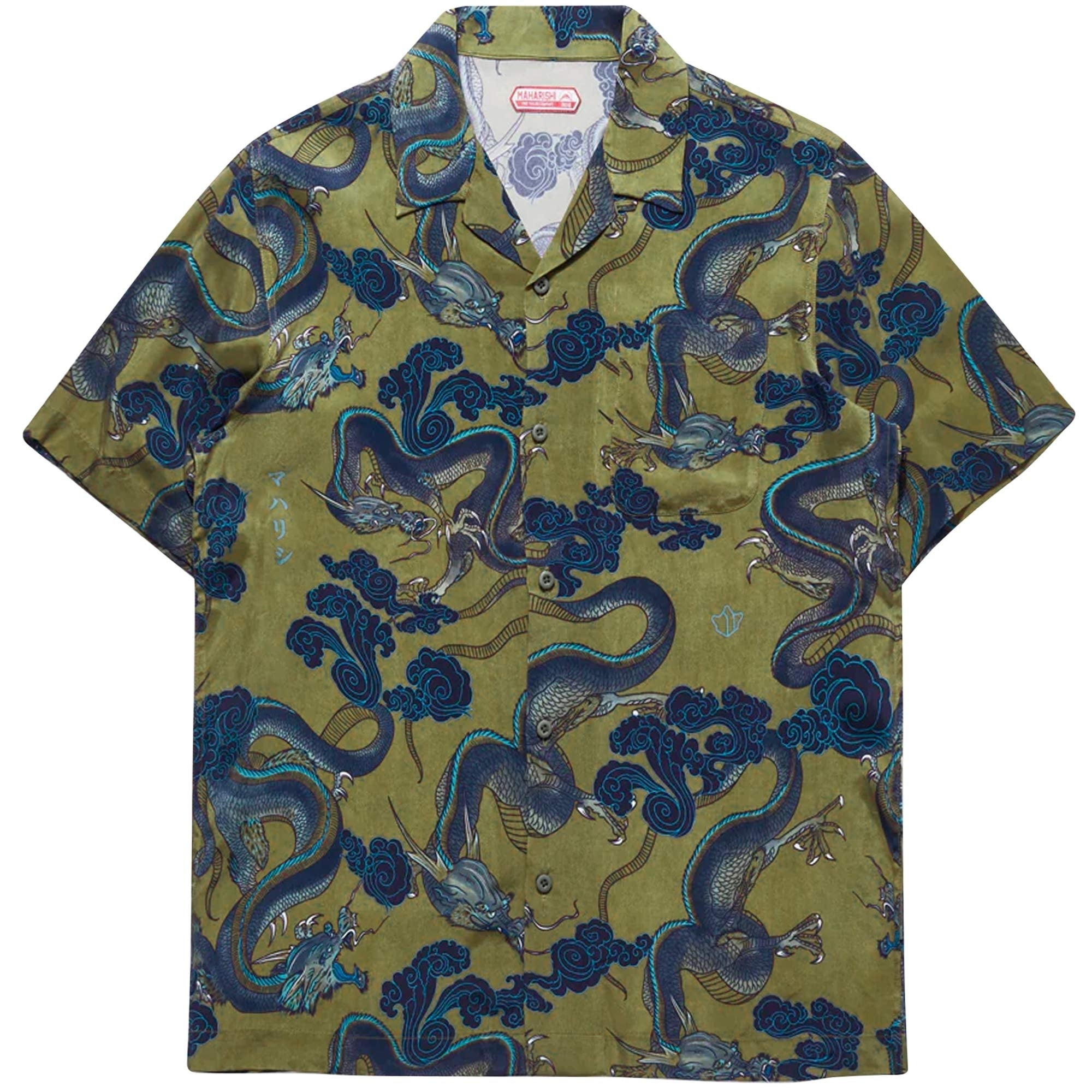 Maharishi Cloud Dragon Camp Collar Shirt - Olive