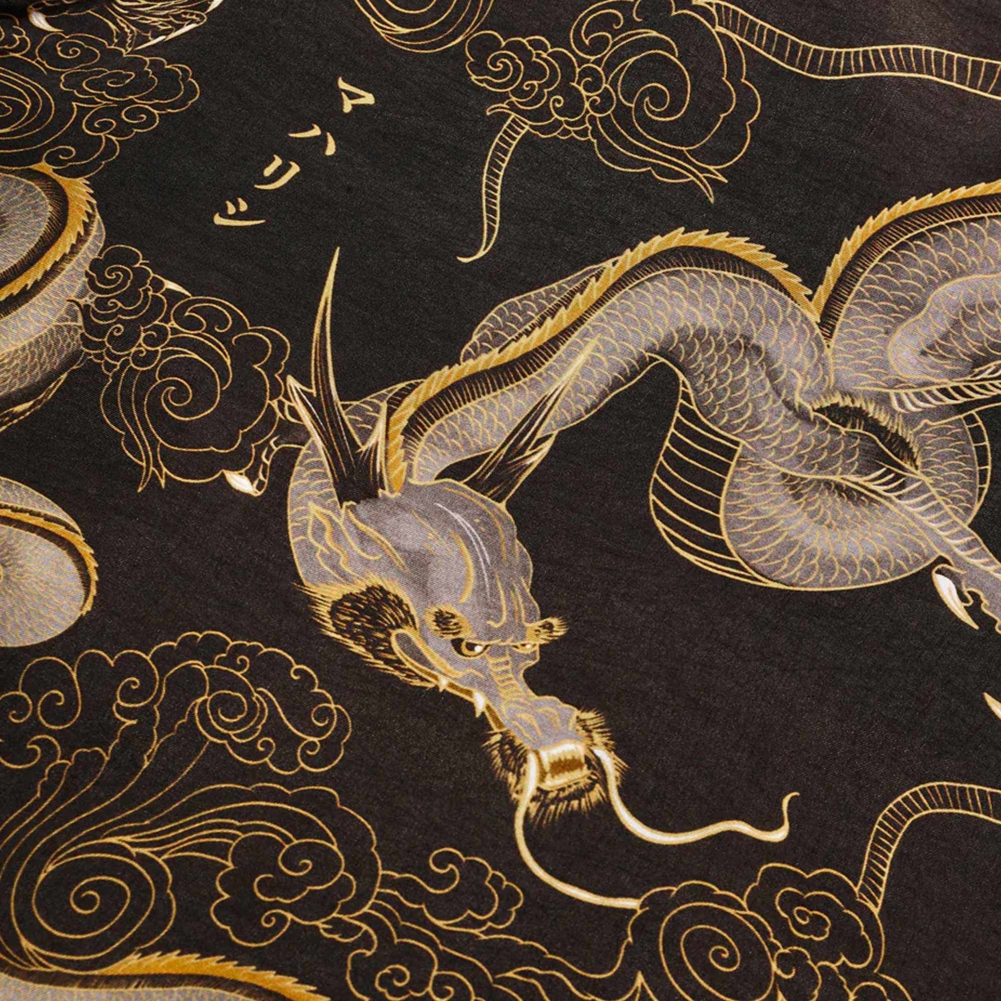 Maharishi Cloud Dragon Camp Collar Shirt - Golden Black