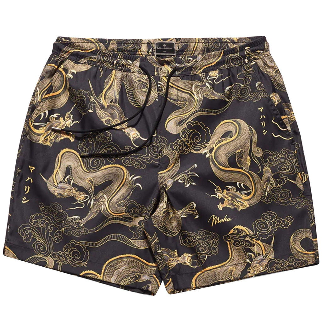 Maharishi Thai Cloud Dragon Swimshorts - Golden Black