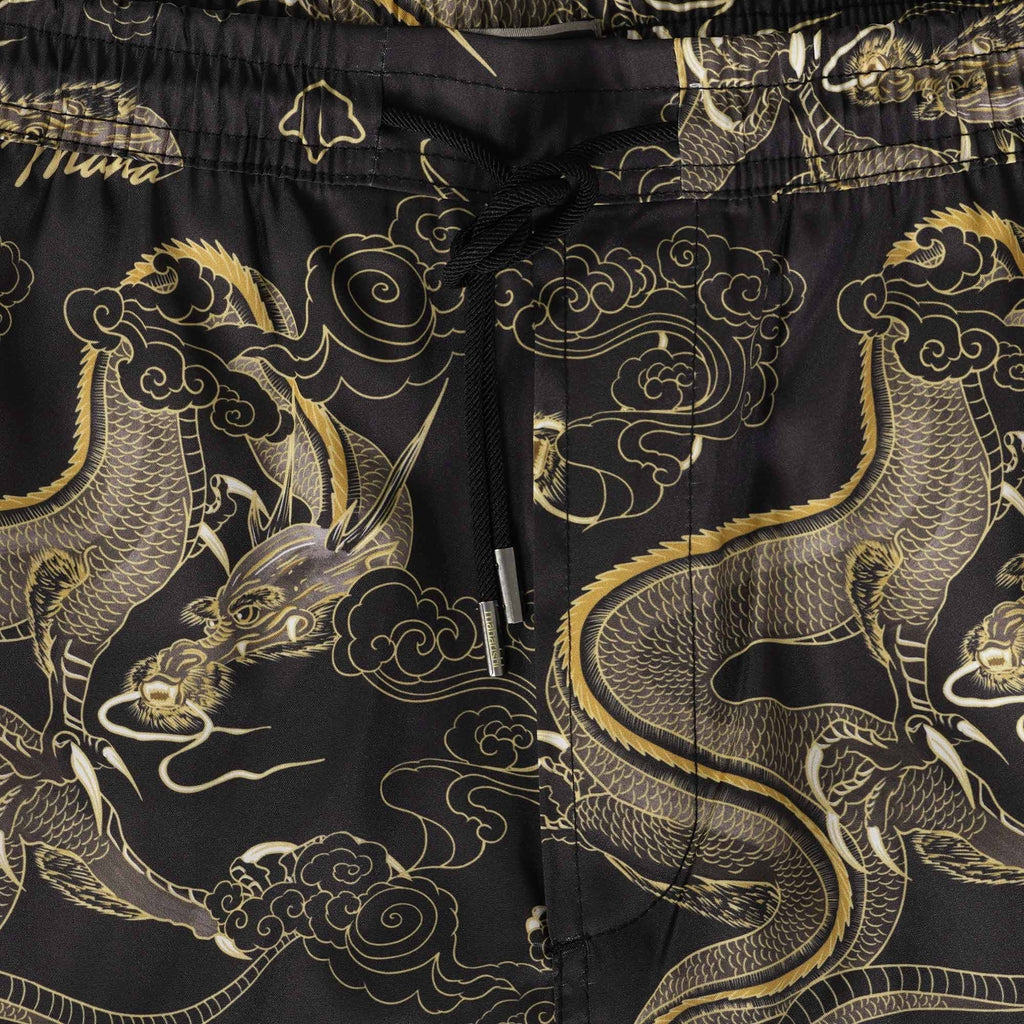 Maharishi Thai Cloud Dragon Swimshorts - Golden Black