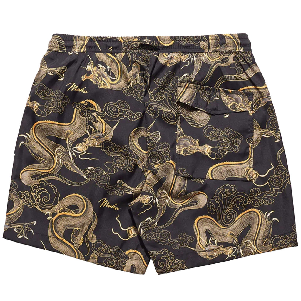Maharishi Thai Cloud Dragon Swimshorts - Golden Black