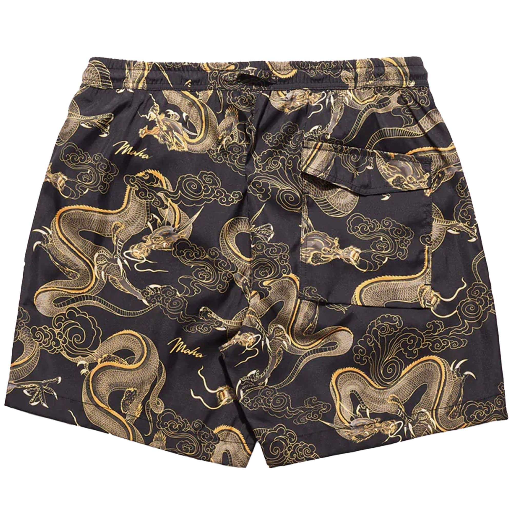 Maharishi Thai Cloud Dragon Swimshorts - Golden Black
