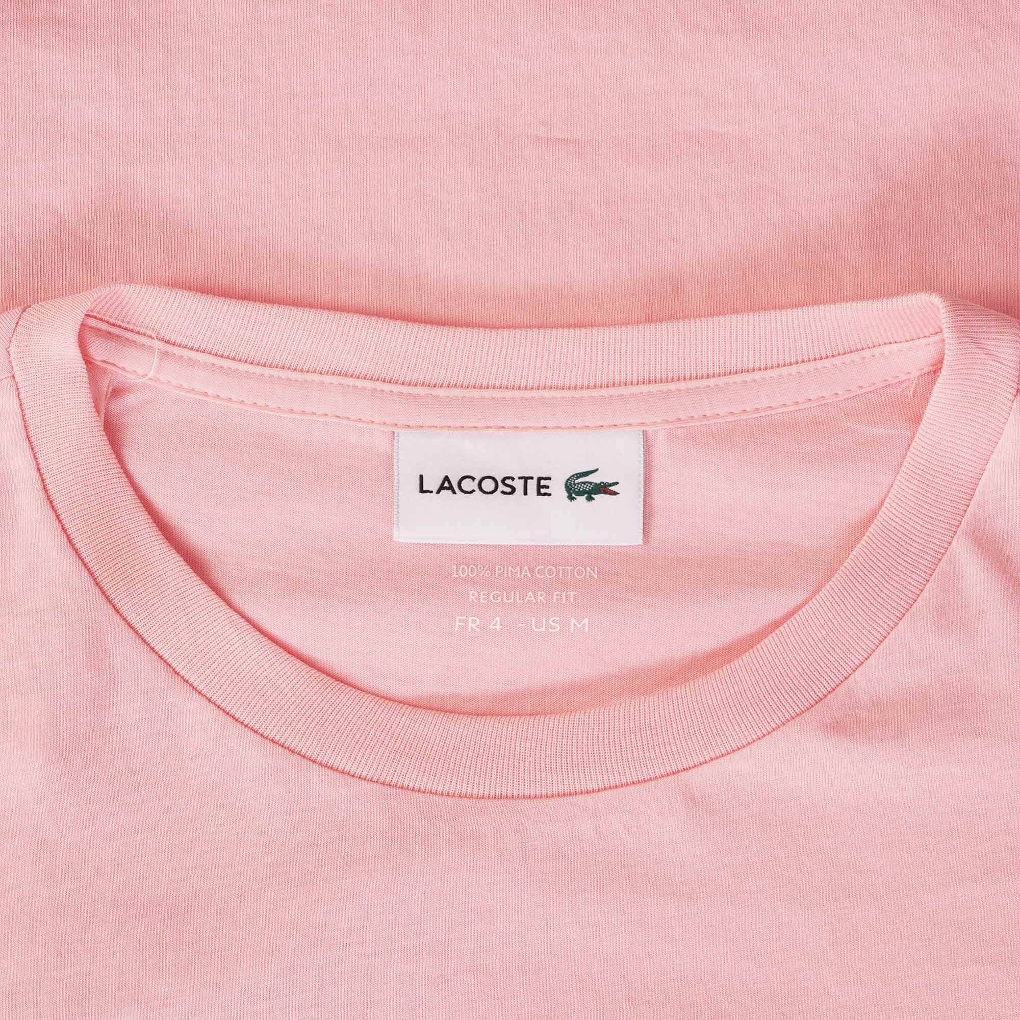Lacoste Crew Neck Pima Cotton Jersey T-Shirt - Pink