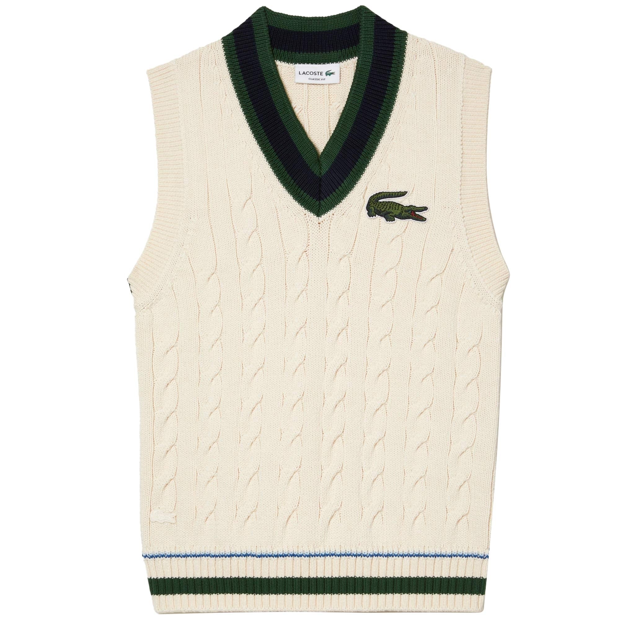 Lacoste Cable Knit Sweater Vest - Ecru