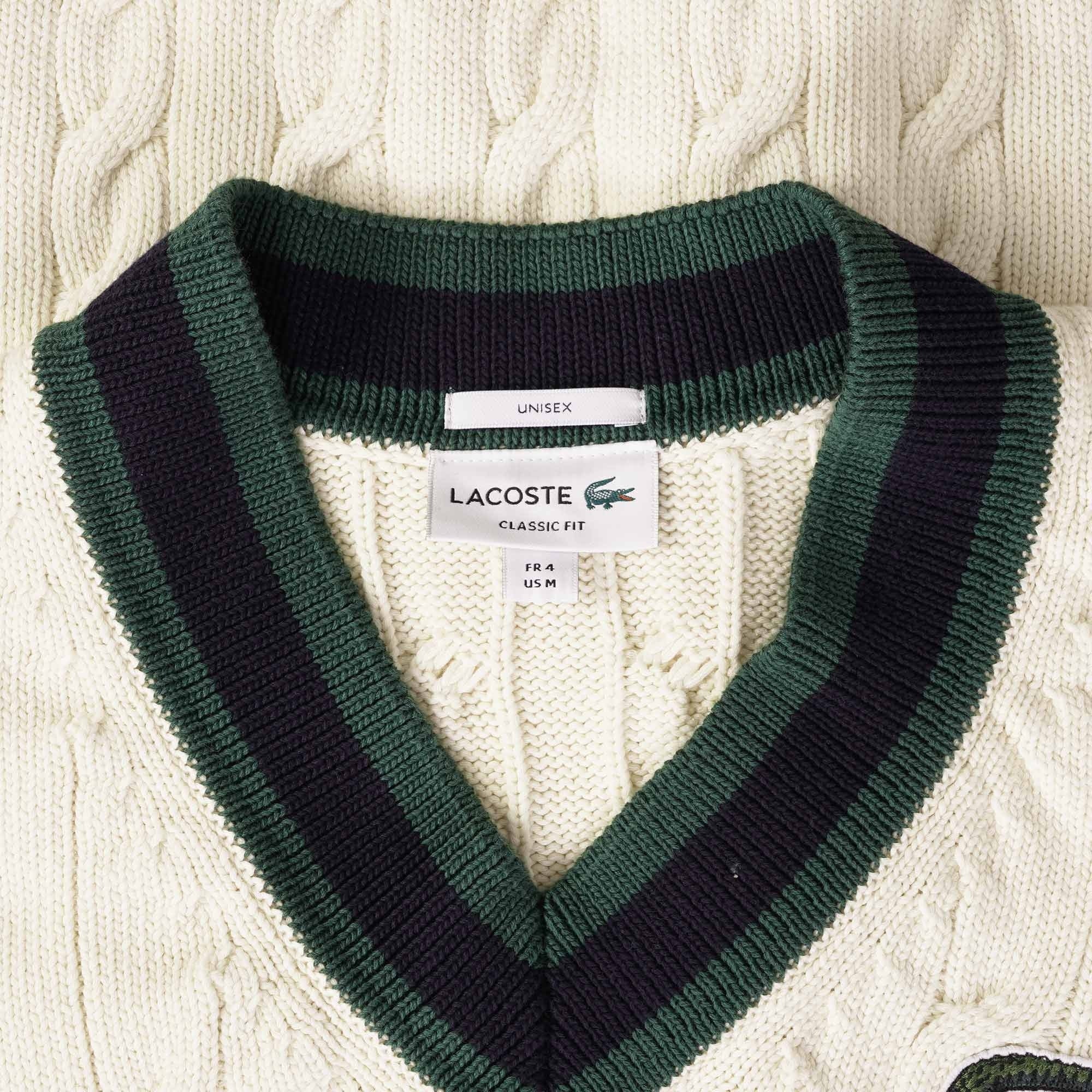 Lacoste Cable Knit Sweater Vest - Ecru