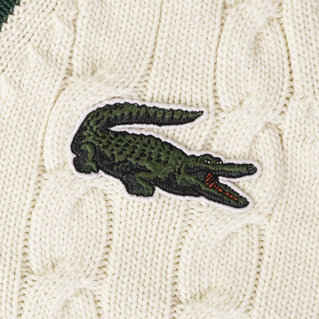 Lacoste Cable Knit Sweater Vest - Ecru