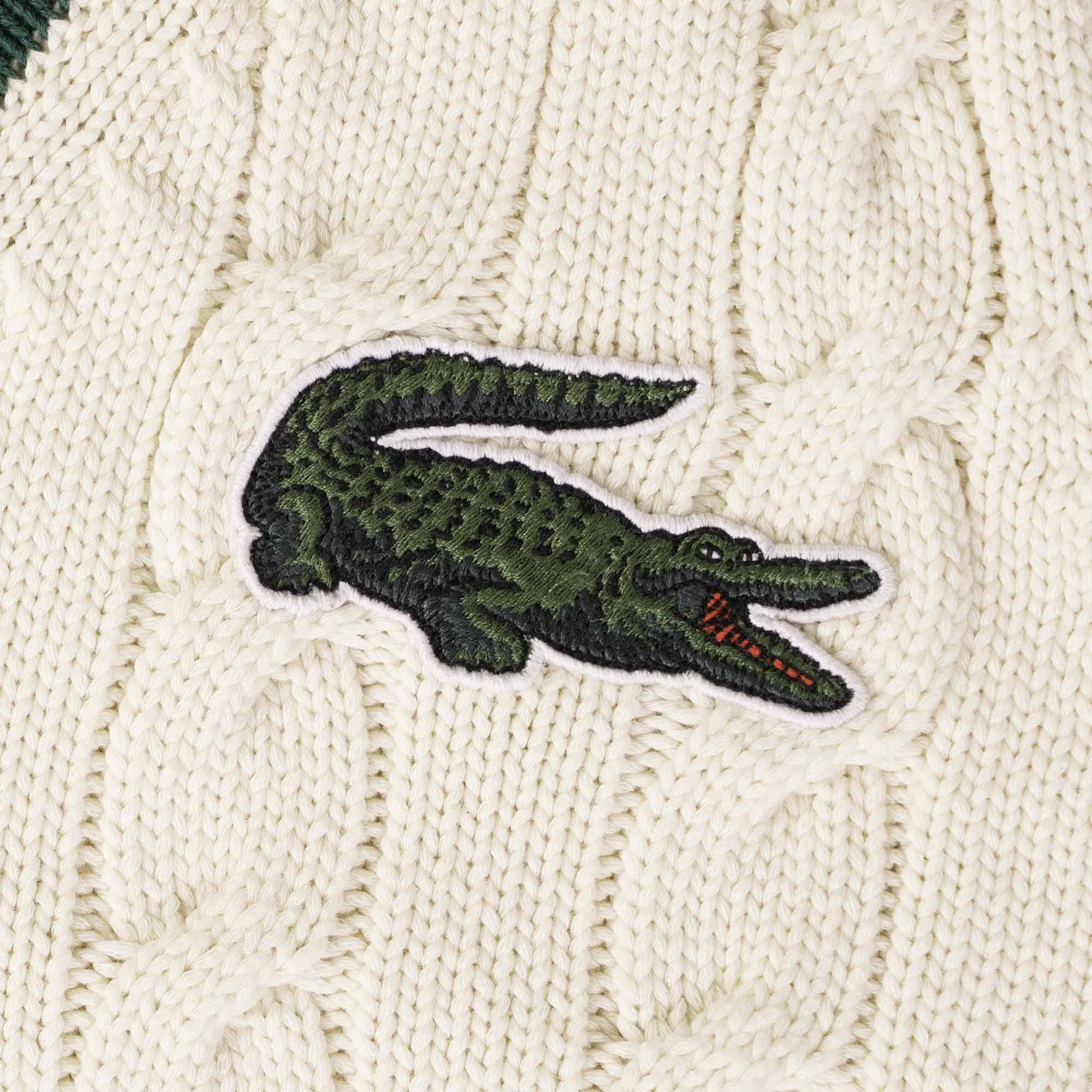 Lacoste Cable Knit Sweater Vest - Ecru