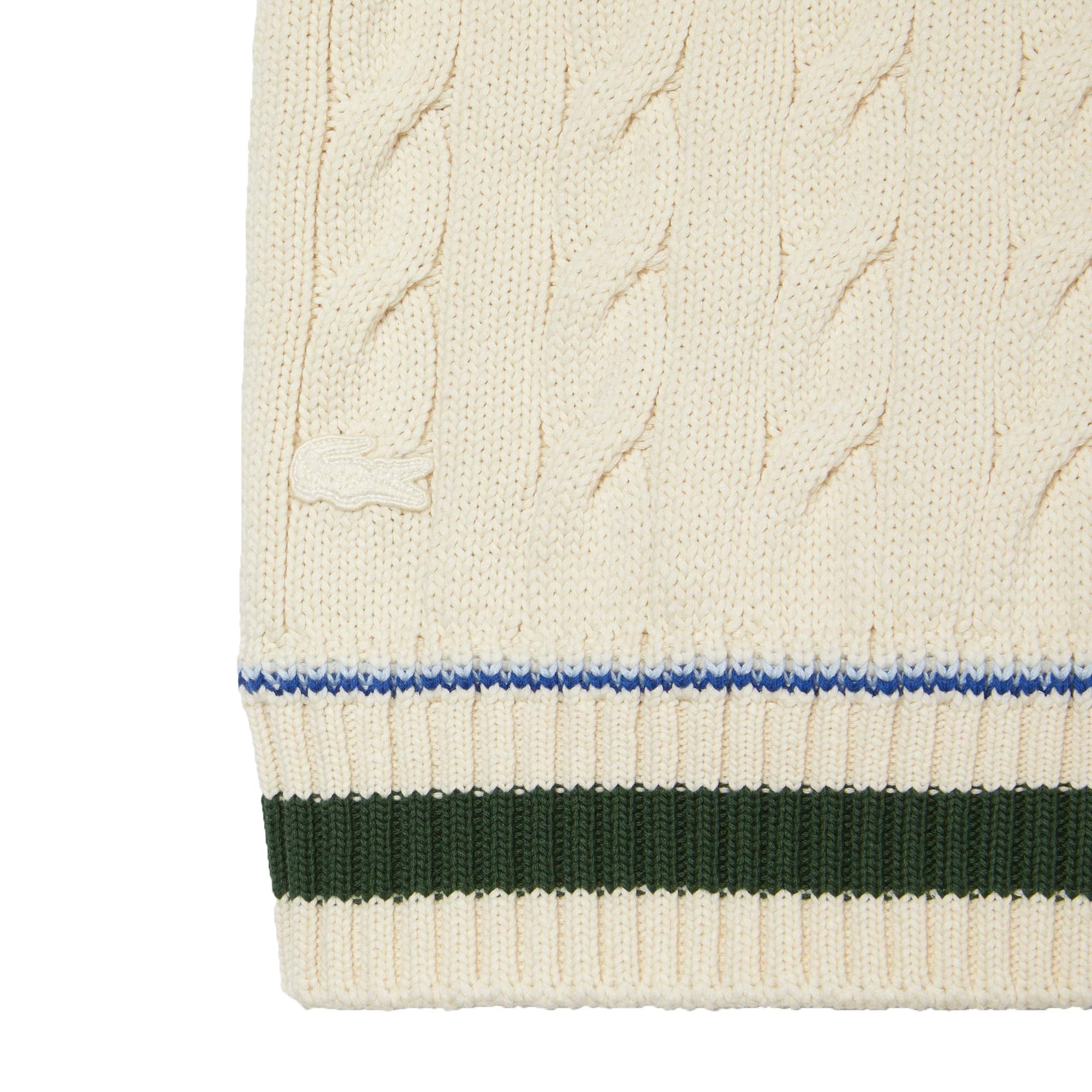 Lacoste Cable Knit Sweater Vest - Ecru