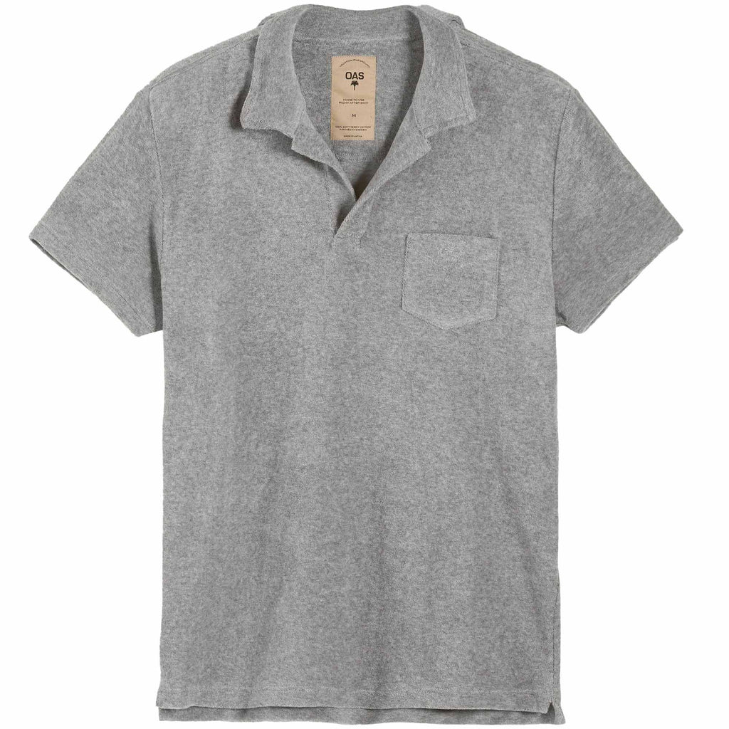 OAS Company Polo Terry Shirt - Grey Melange