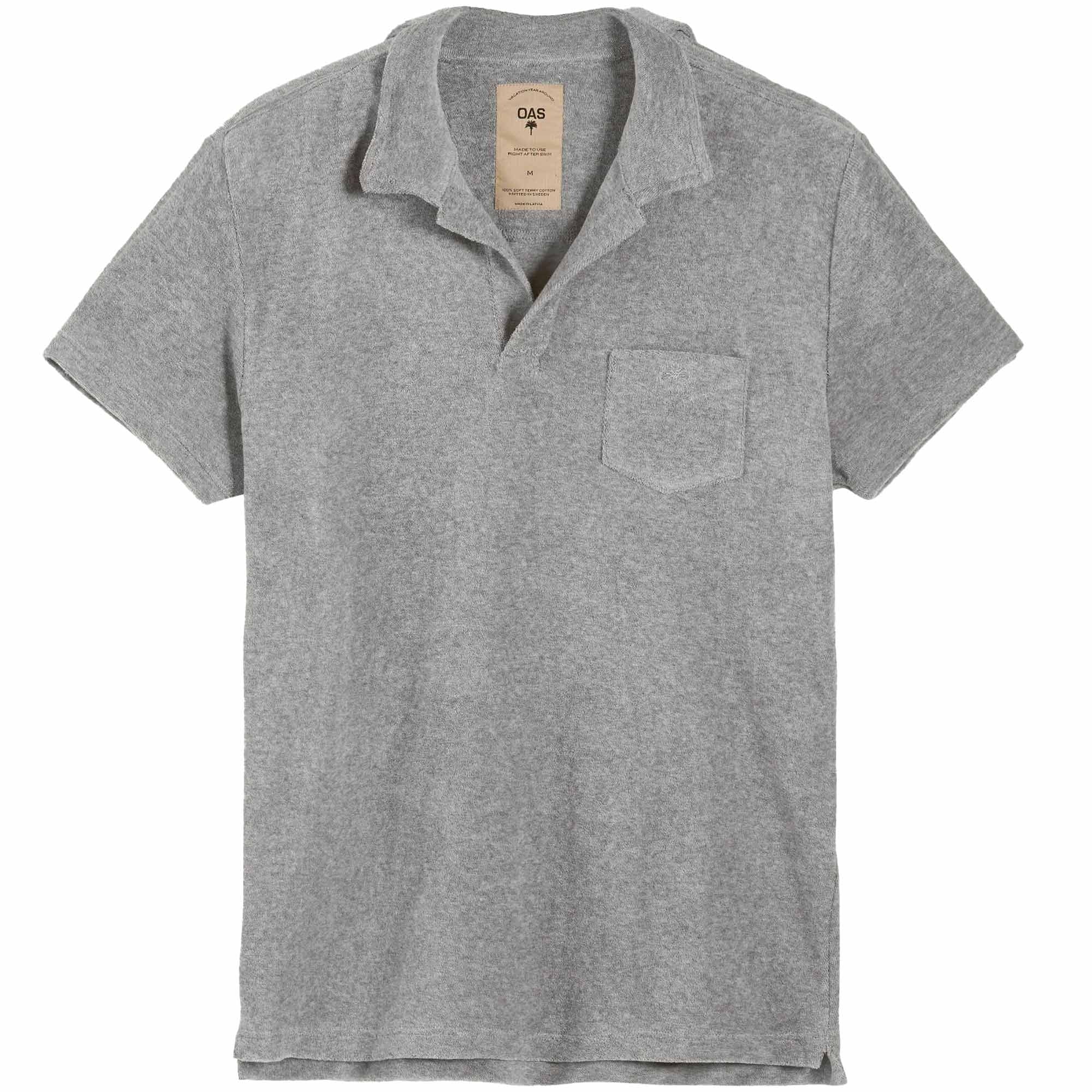 OAS Company Polo Terry Shirt - Grey Melange