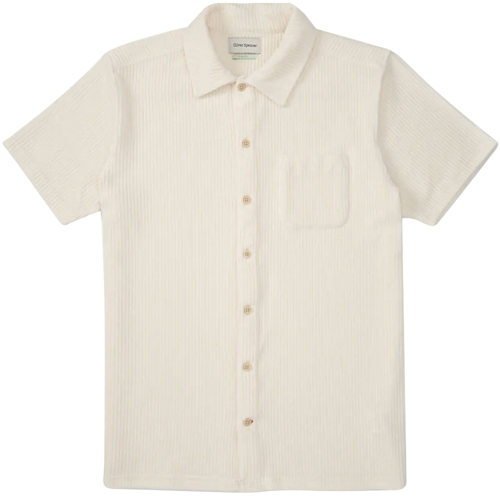 Oliver Spencer Riviera Short Sleeve Jersey Shirt - Cream