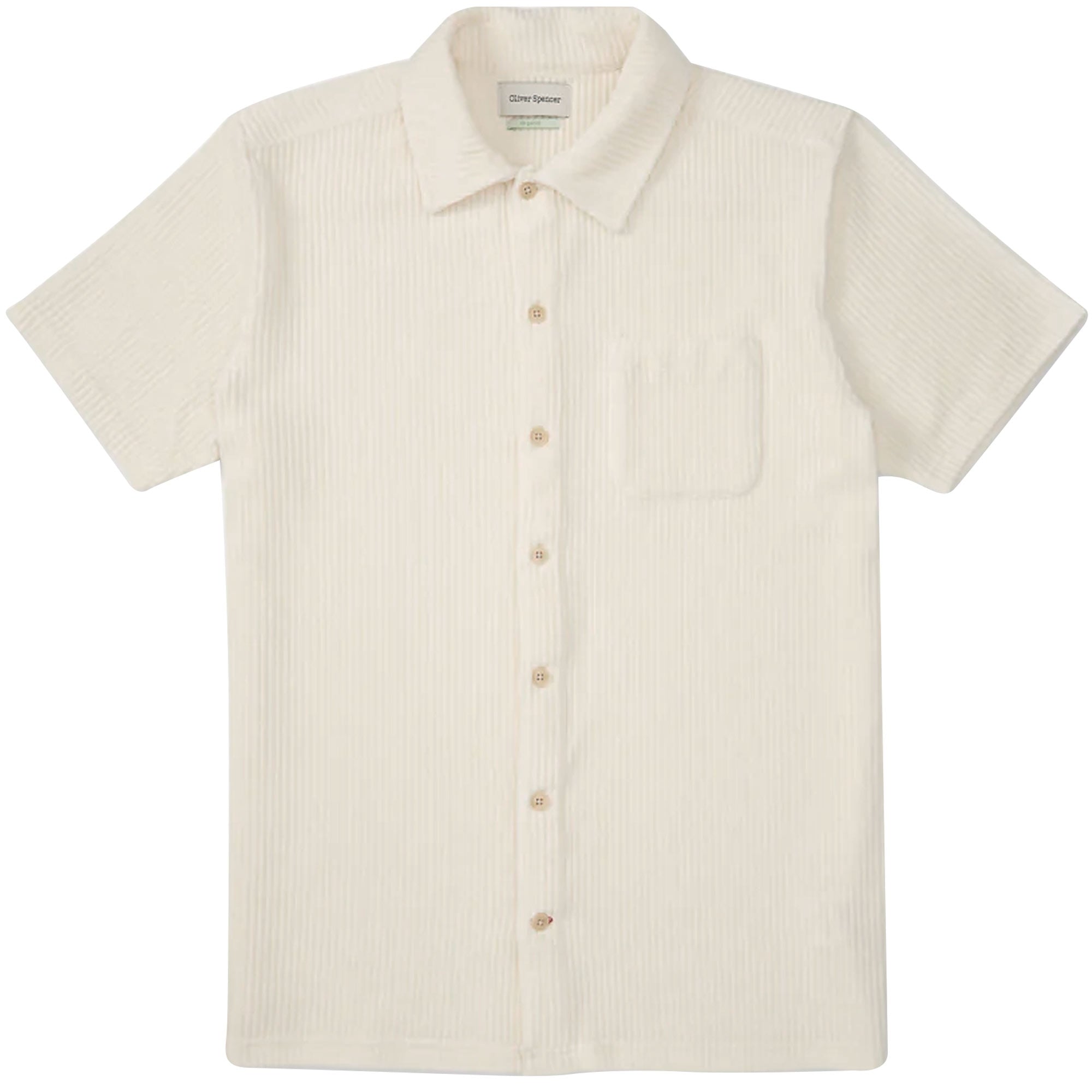 Oliver Spencer Riviera Short Sleeve Jersey Shirt - Cream