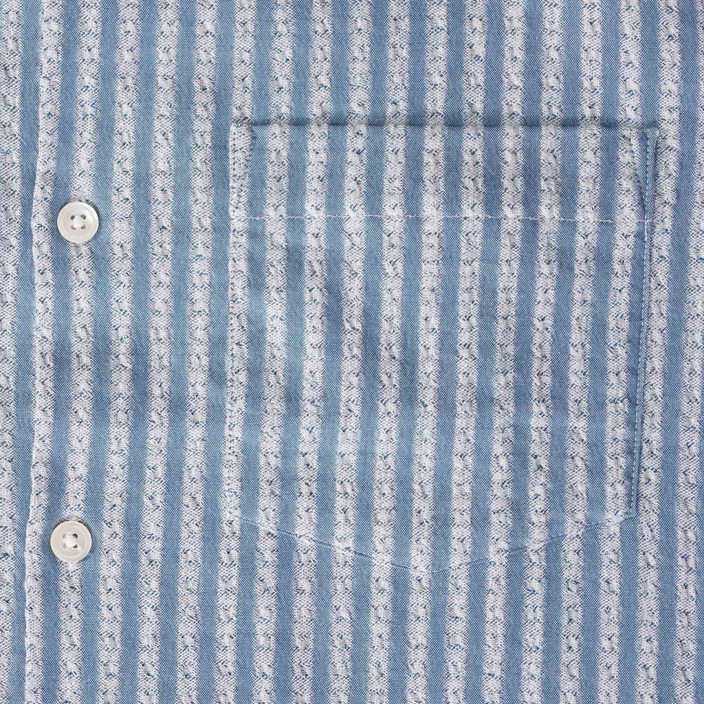 Portuguese Flannel Jacquard Chambray Shirt - Blue