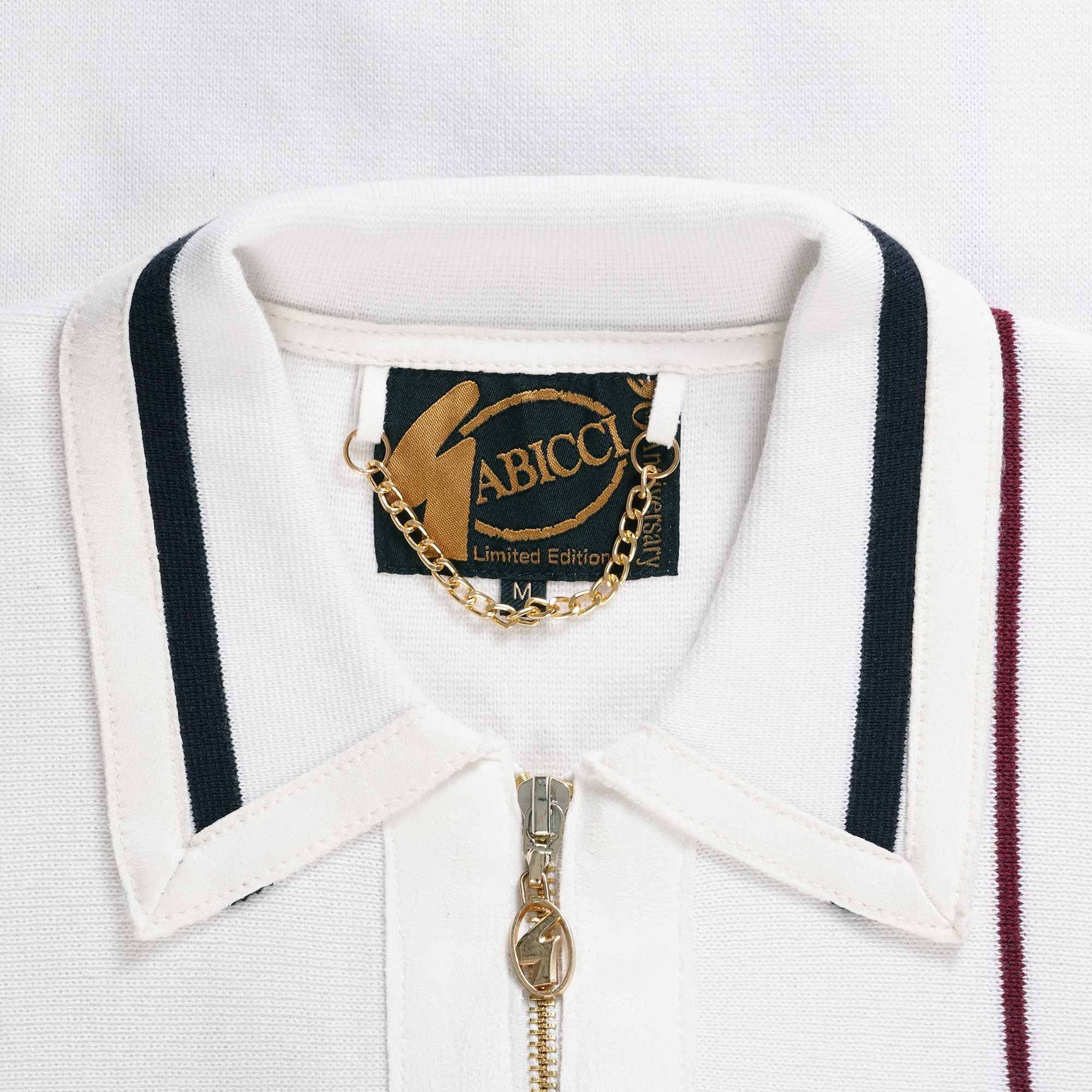 Gabicci Vintage 50th Anniversary Robyn Zip Up Polo Shirt - White