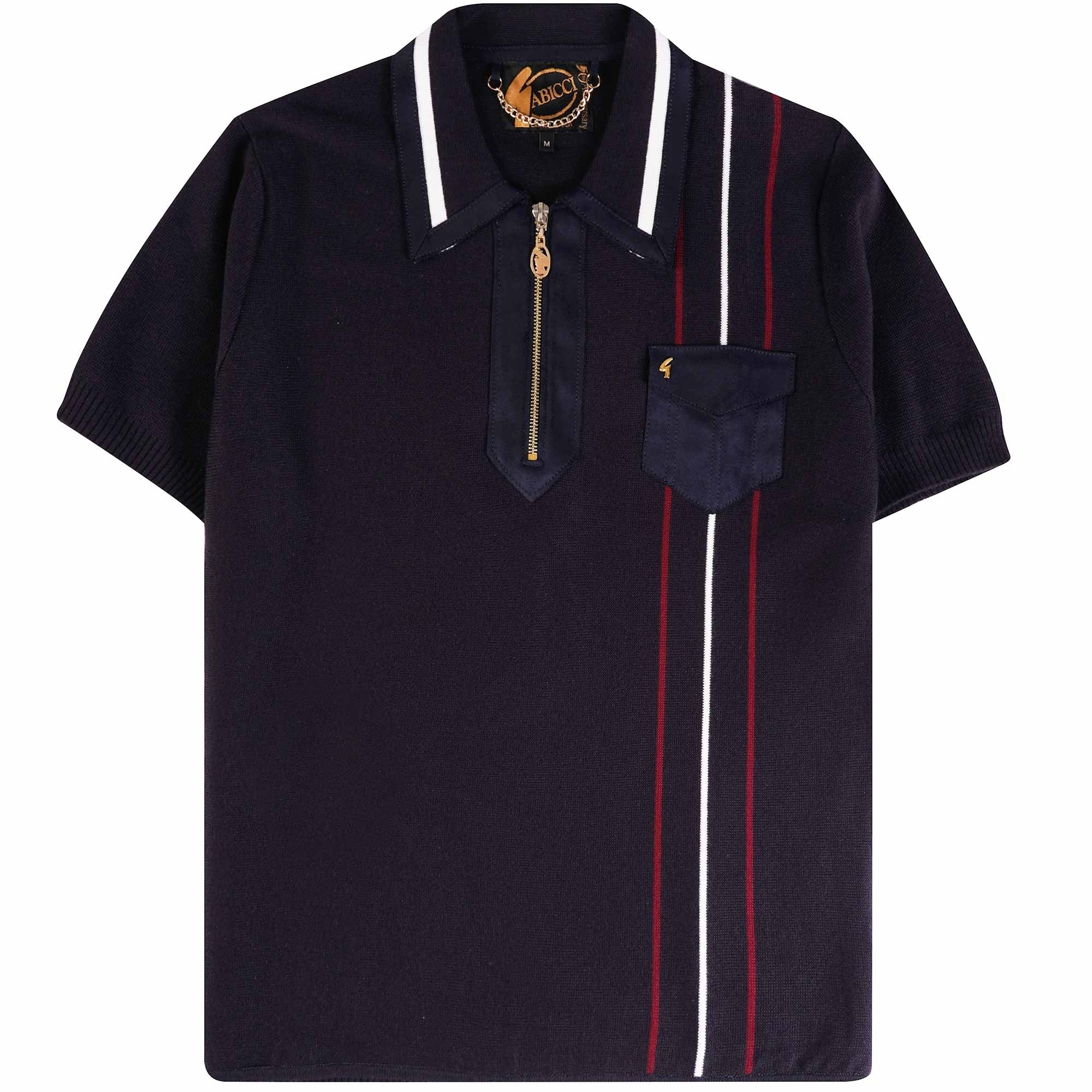 Gabicci Vintage 50th Anniversary Robyn Zip Up Polo Shirt - Navy