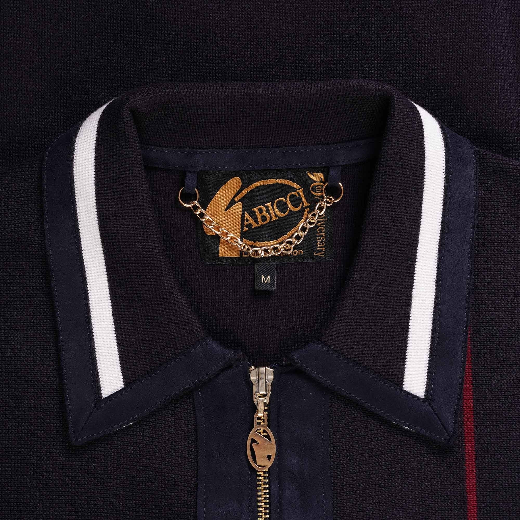 Gabicci Vintage 50th Anniversary Robyn Zip Up Polo Shirt - Navy
