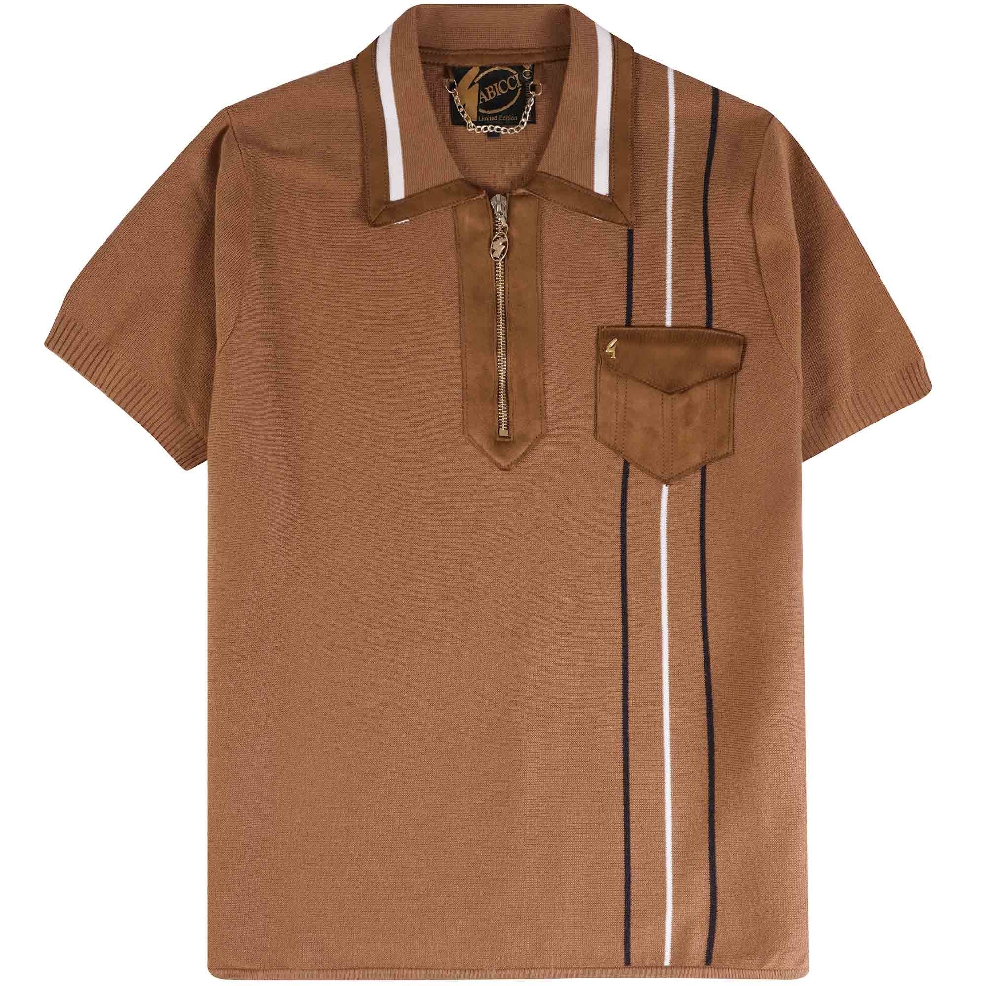 トップス 50s Pilgrim PoloShirt PILGRIM MONSTERA FLORAL CORAL MENS MERINO SILK CASHMERE POLO
