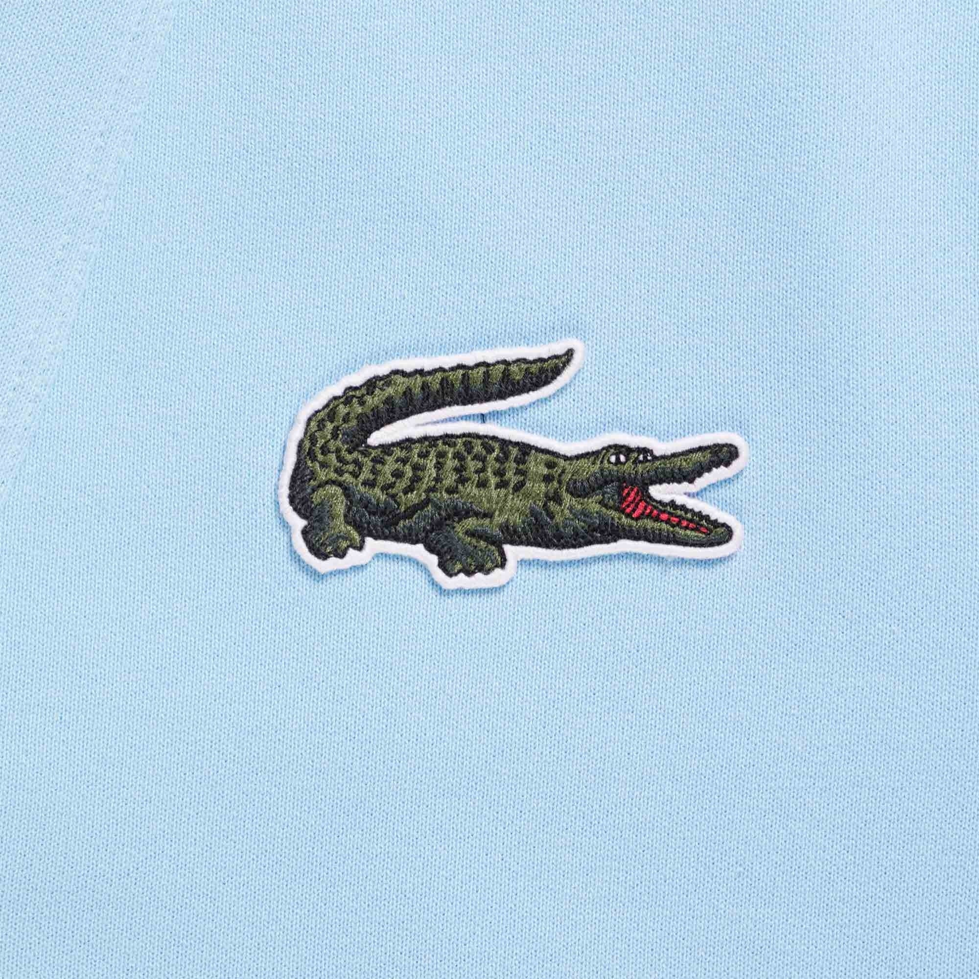 Lacoste Unisex V-neck Organic Cotton Fleece Cardigan - Bleu