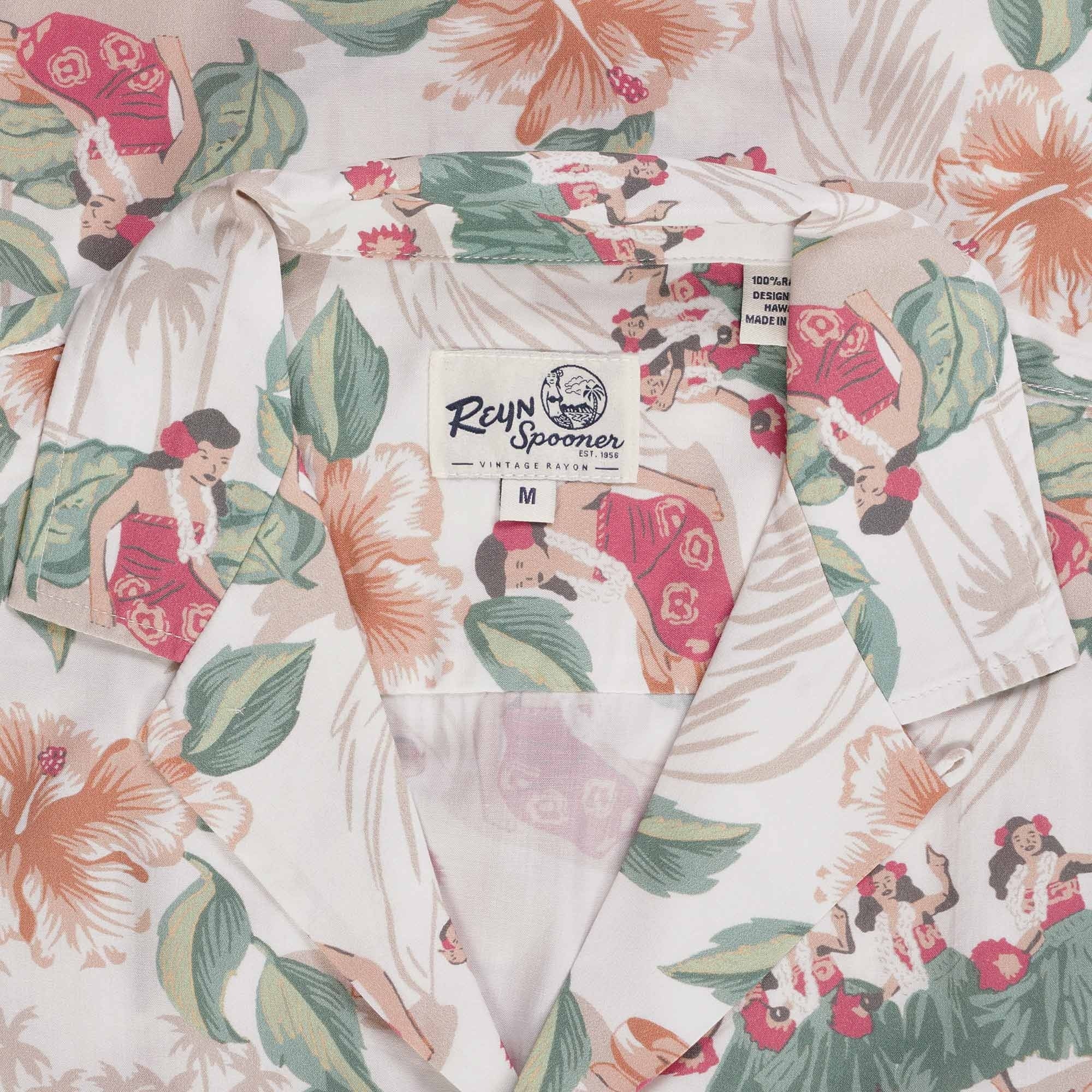 Hula Show Pareo Camp Shirt - White