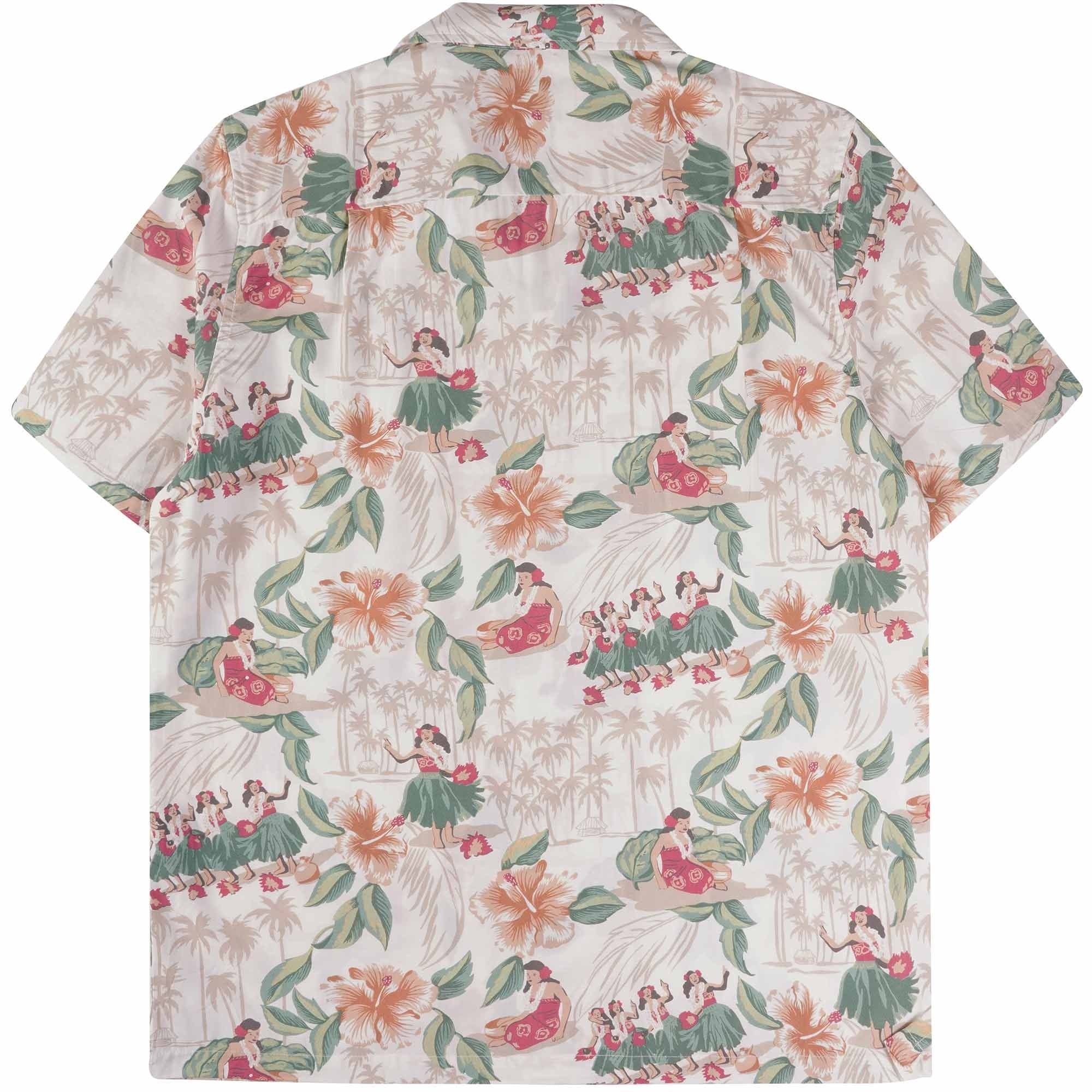 Hula Show Pareo Camp Shirt - White