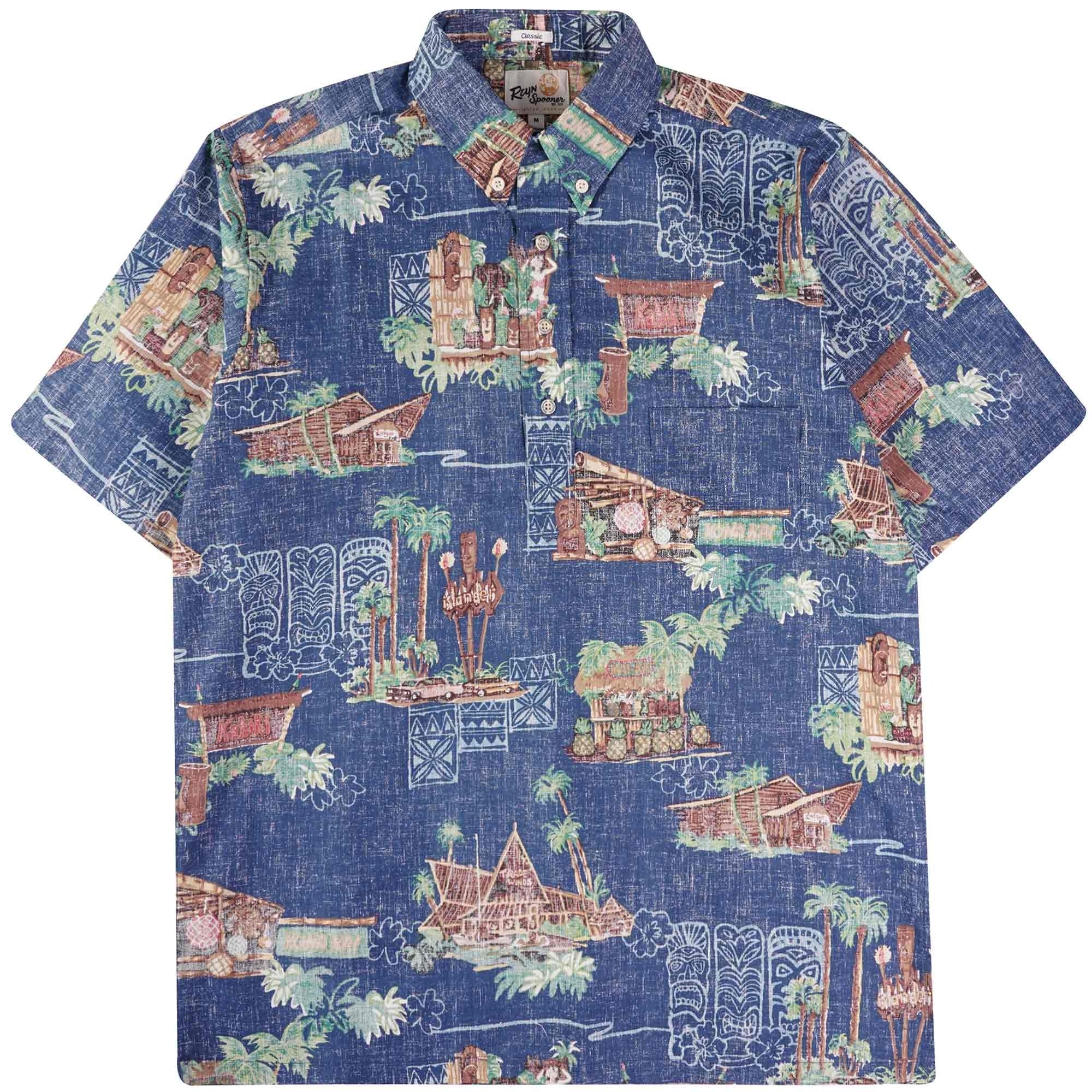 Tiki Bars Shirt - Dress Blue