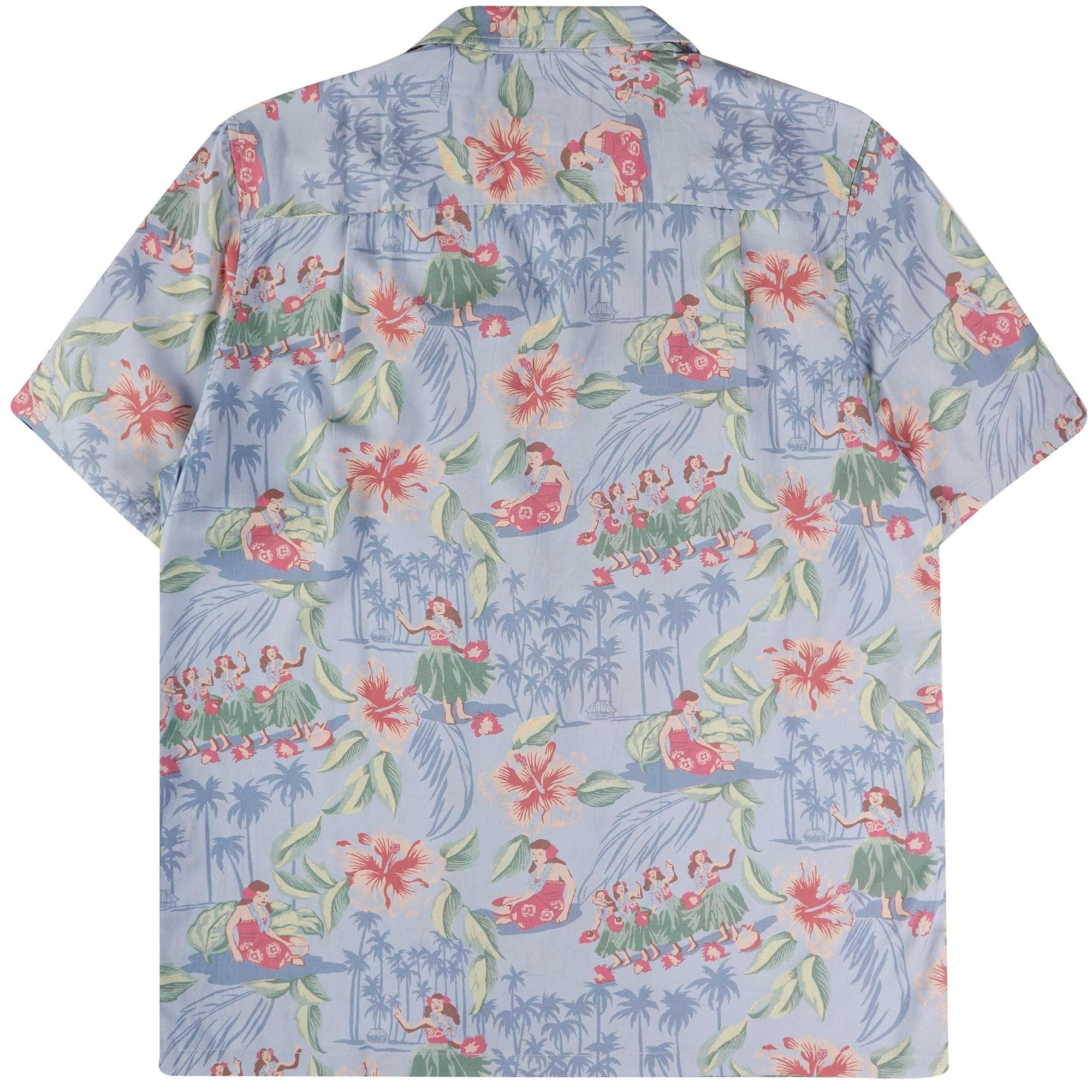 Hula Show Pareo Camp Shirt - Light Blue