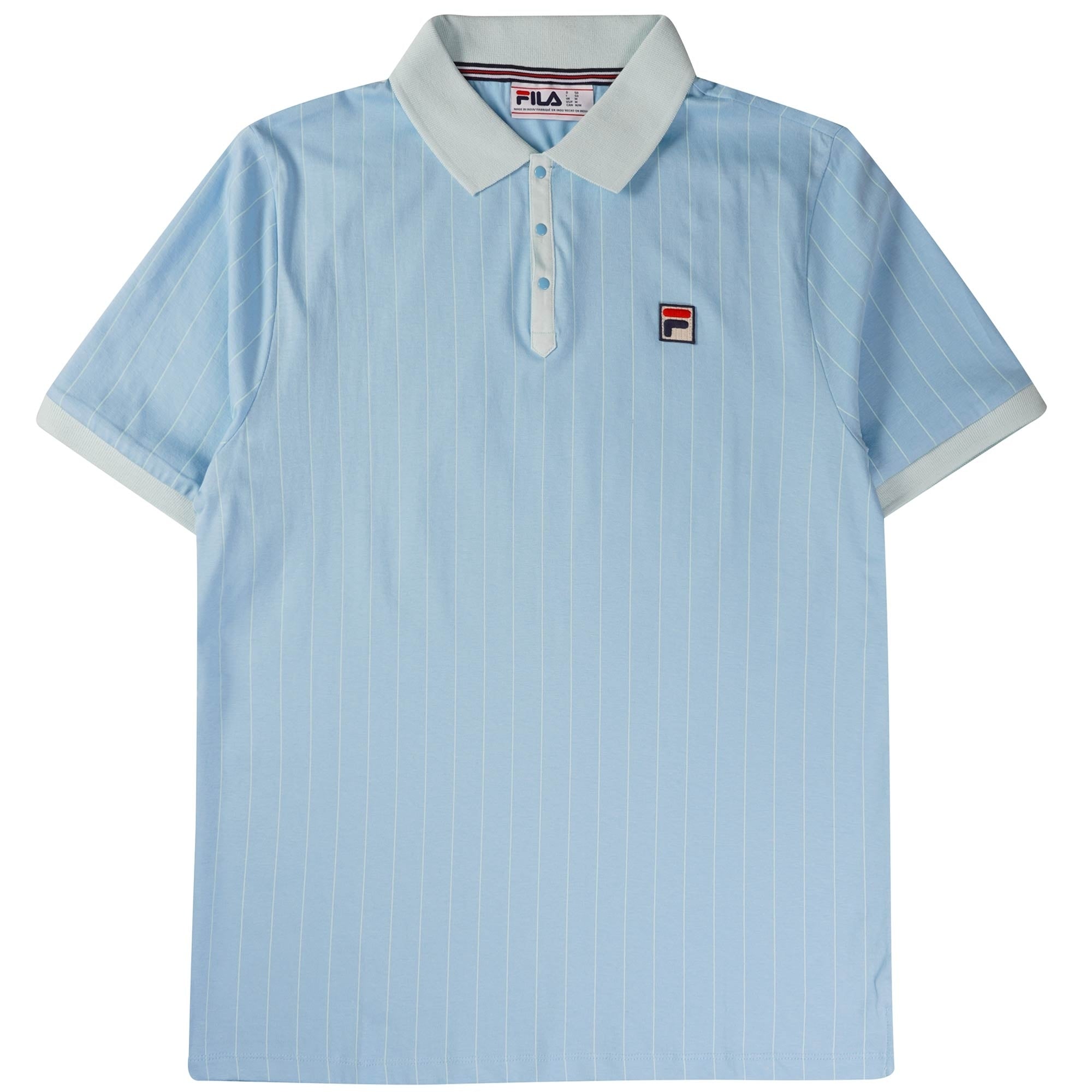 Fila Vintage BB1 Classic Vintage Striped Polo - Sky Blue