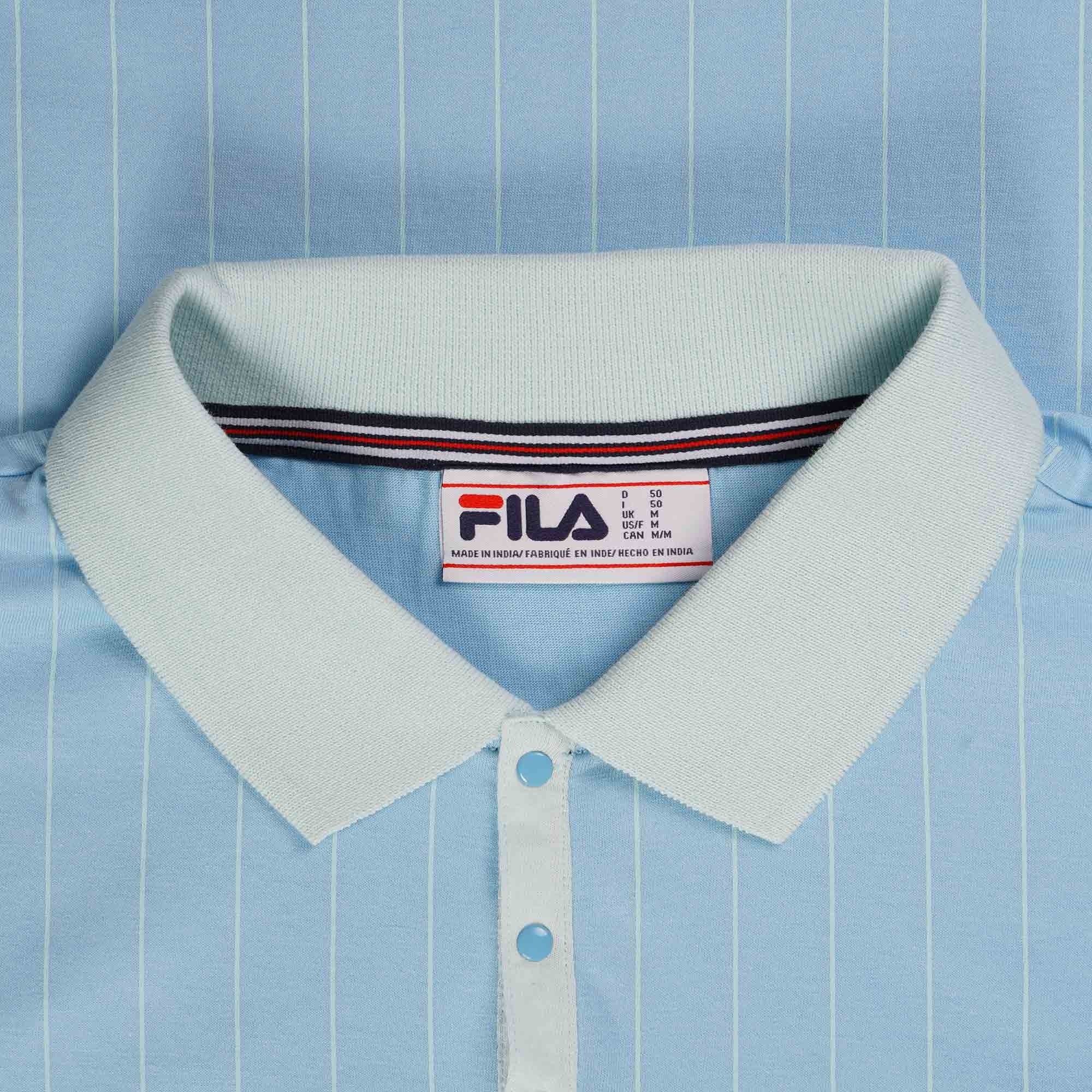 Fila Vintage BB1 Classic Vintage Striped Polo - Sky Blue