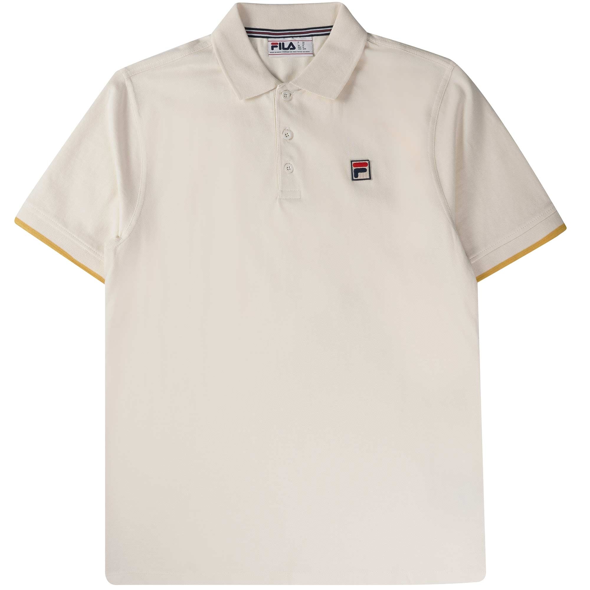 Fila Vintage Custom Two Button Tipped Rib Basic Polo - Egret