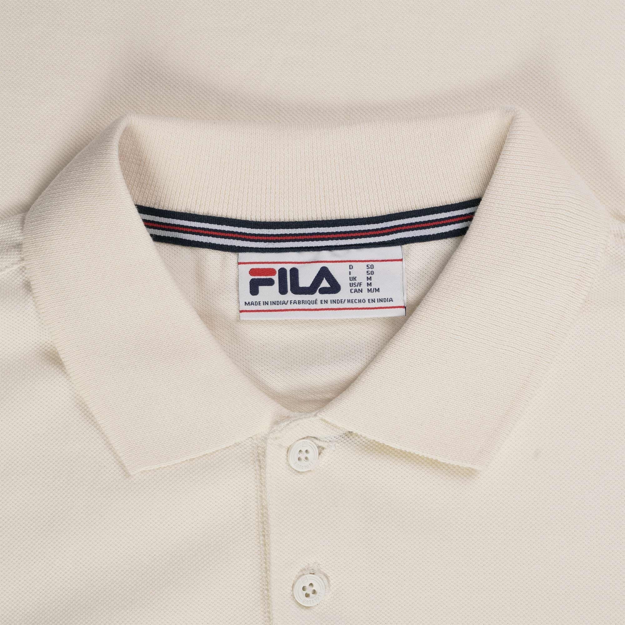 Fila Vintage Custom Two Button Tipped Rib Basic Polo - Egret